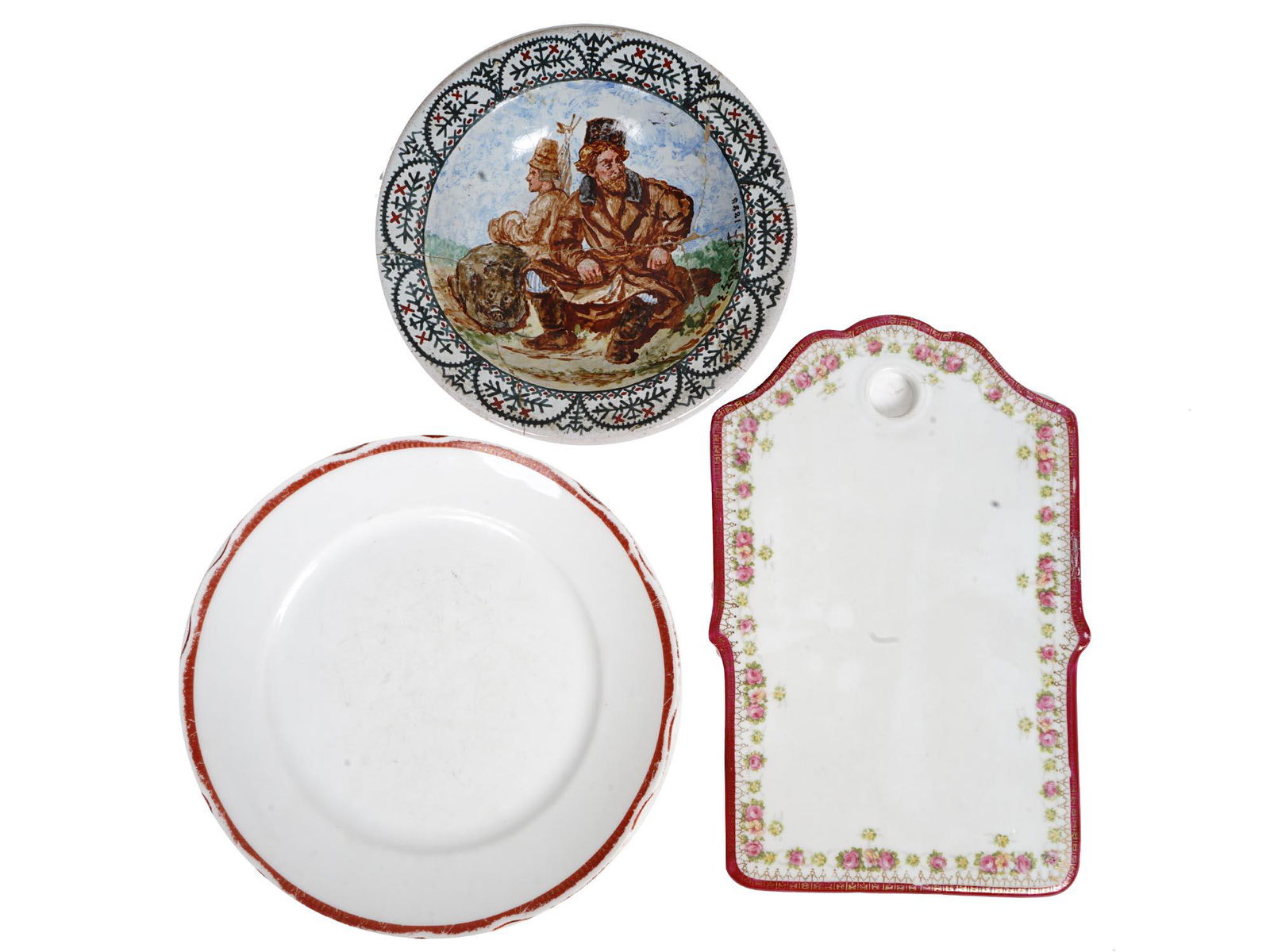 ANTIQUE 19 C RUSSIAN CERAMIC AND PORCELAIN ITEMS (1 of 12)