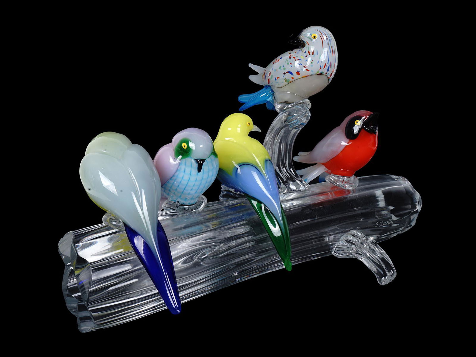 VINTAGE ITALIAN MURANO GLASS SCULPTURE OF BIRDS (1 of 10)