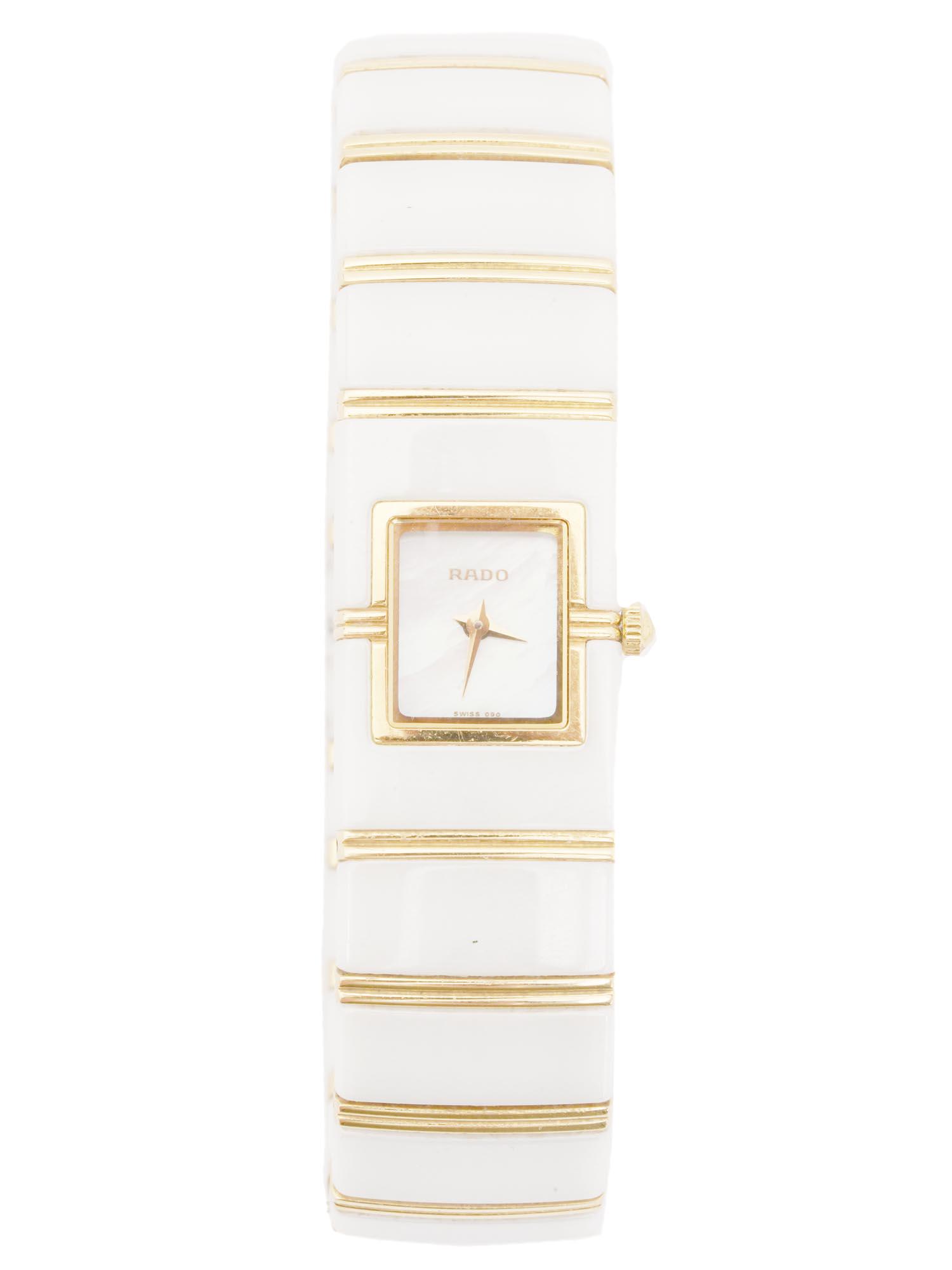 RADO 18K GOLD AND WHITE CERAMIC WRIST WATCH (1 of 5)