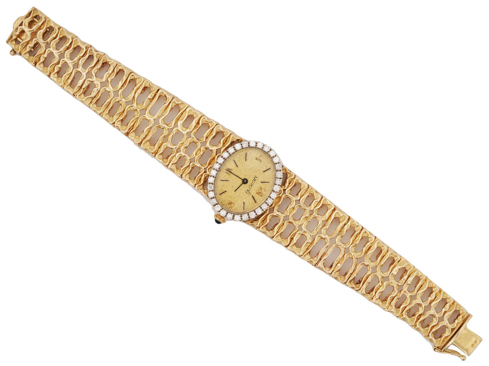 MERANO 14K GOLD DIAMONDS AND SAPPHIRE WRIST WATCH (1 of 3)