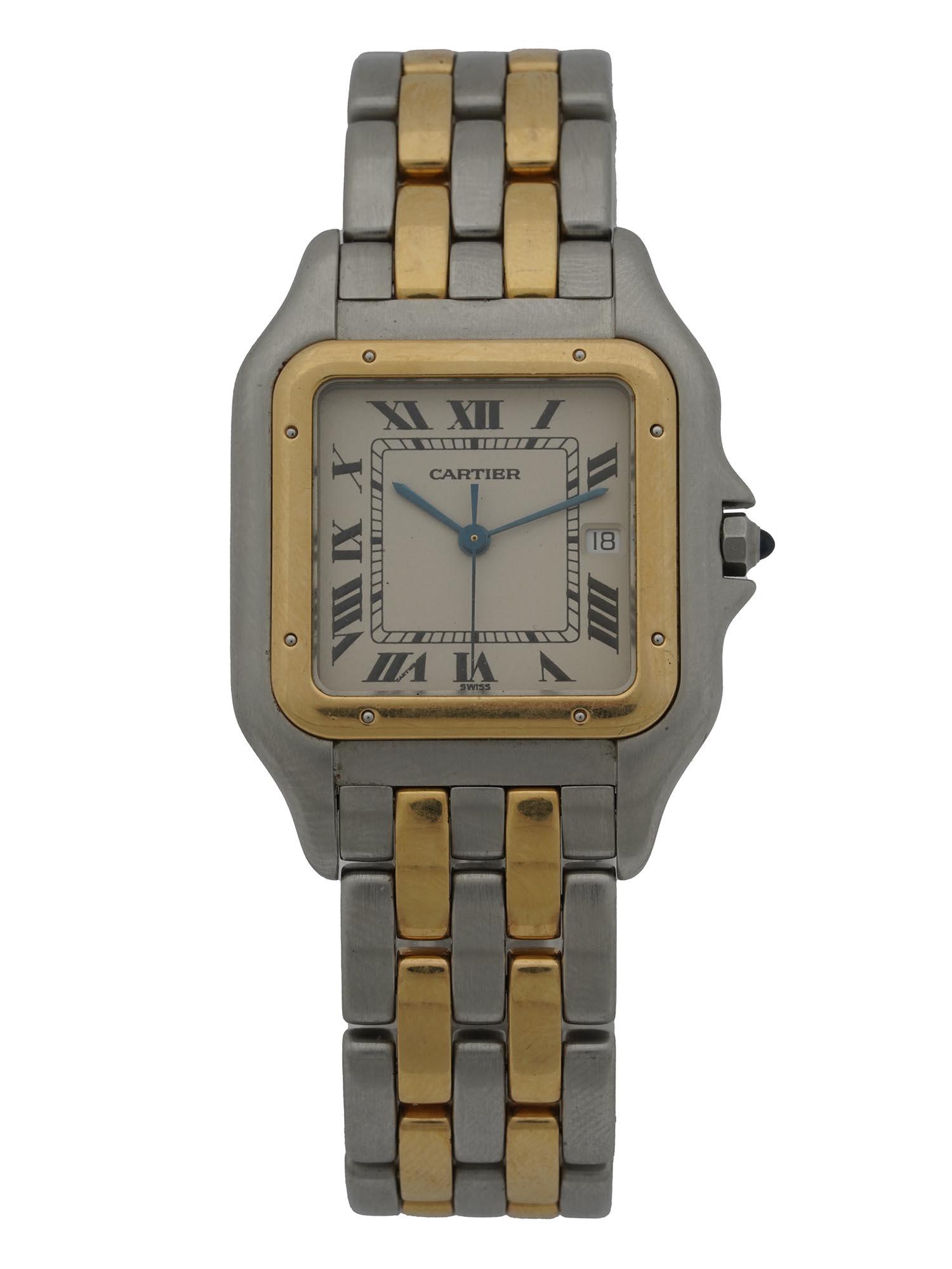 CARTIER PANTHERE STEEL YELLOW GOLD WRIST WATCH (1 of 9)