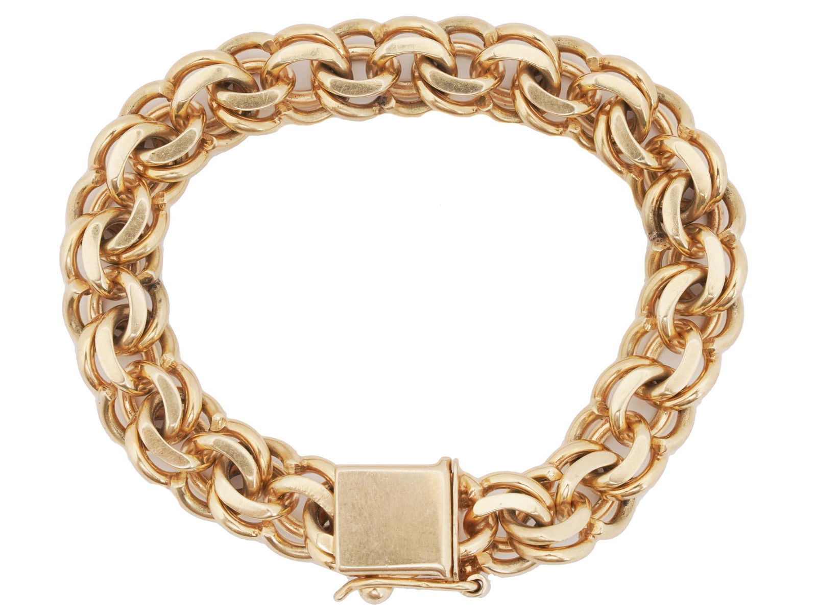 14K GOLD STATEMENT DOUBLE ROLO CHAIN BRACELET (1 of 3)