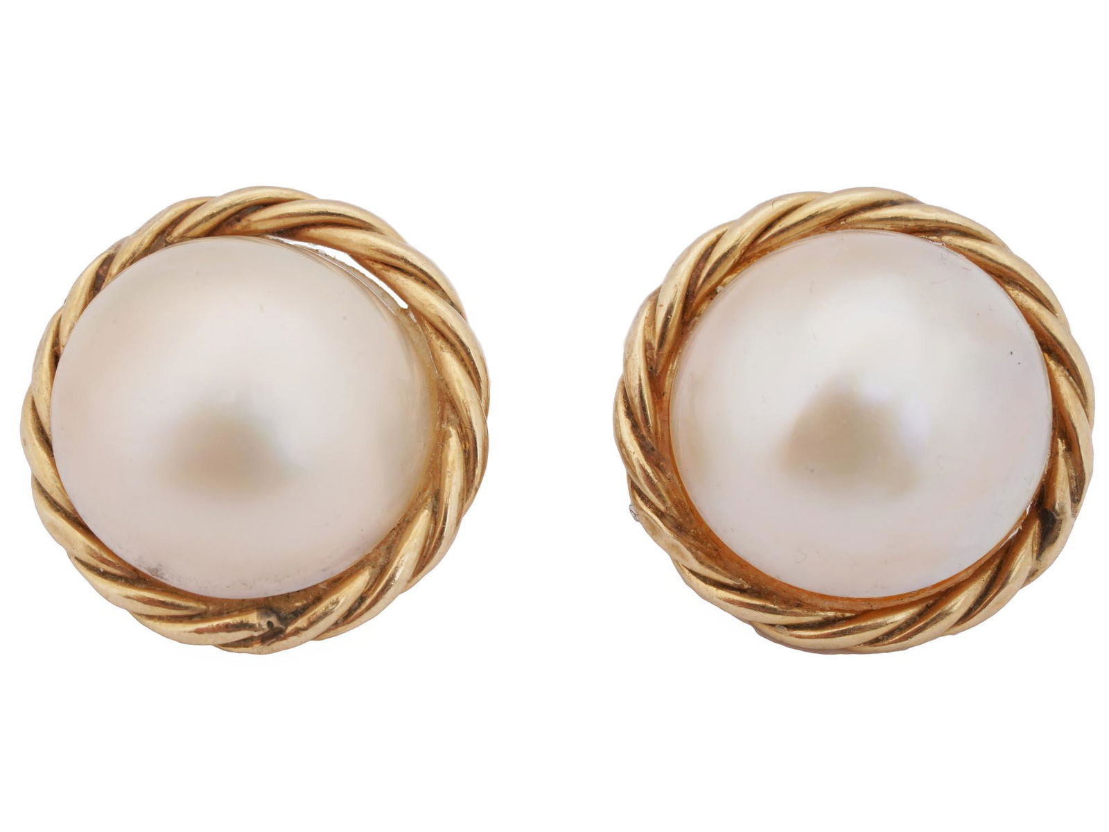 VINTAGE 14K YELLOW GOLD AND PEARLS EARRINGS (1 of 4)