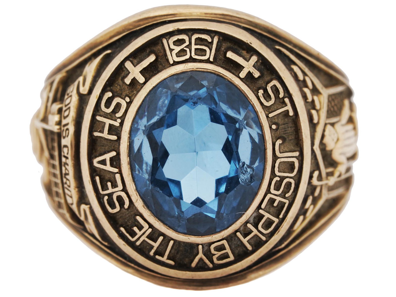 10K GOLD ST. JOSEPH BY THE SEA H.S. RING, 1981 (1 of 5)