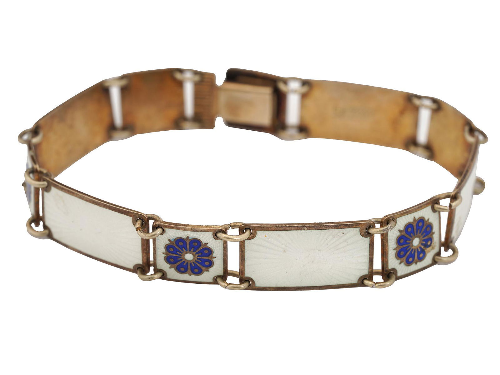 DAVID ANDERSEN ART DECO SILVER ENAMEL BRACELET (1 of 4)