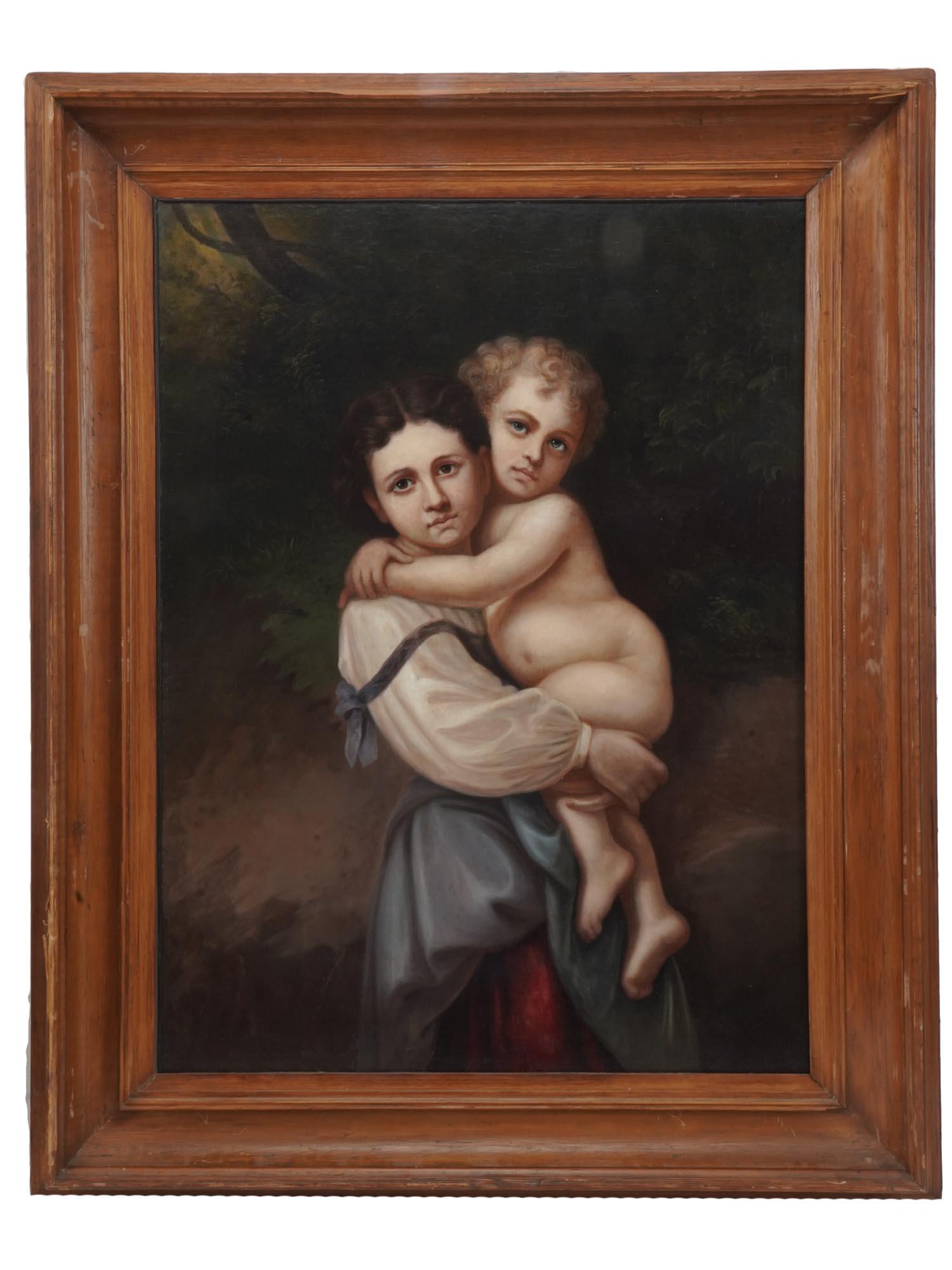 ANTIQUE 19TH C PAINTING AFTER WILLIAM BOUGUEREAU (1 of 6)