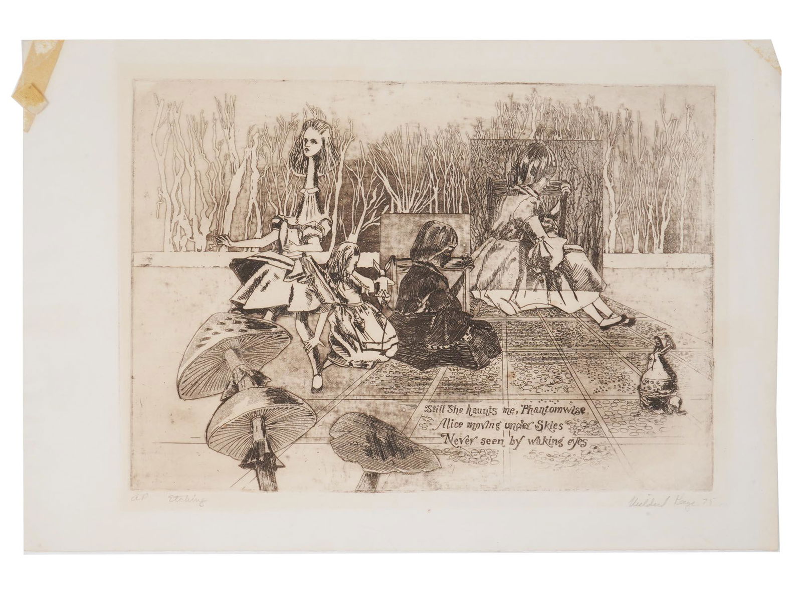 ETCHING ILLUSTRATION LEWIS CARROLL SIGNED KAYE (1 of 4)