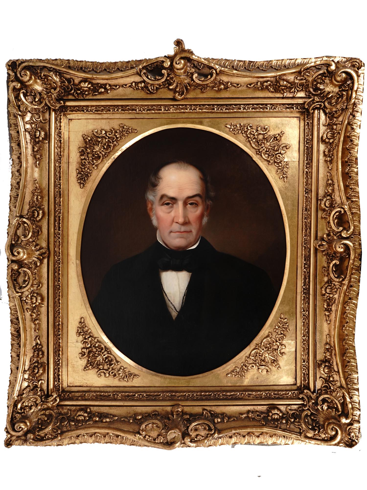 ANTIQUE AMERICAN SCHOOL MAN PORTRAIT OIL PAINTING (1 of 6)