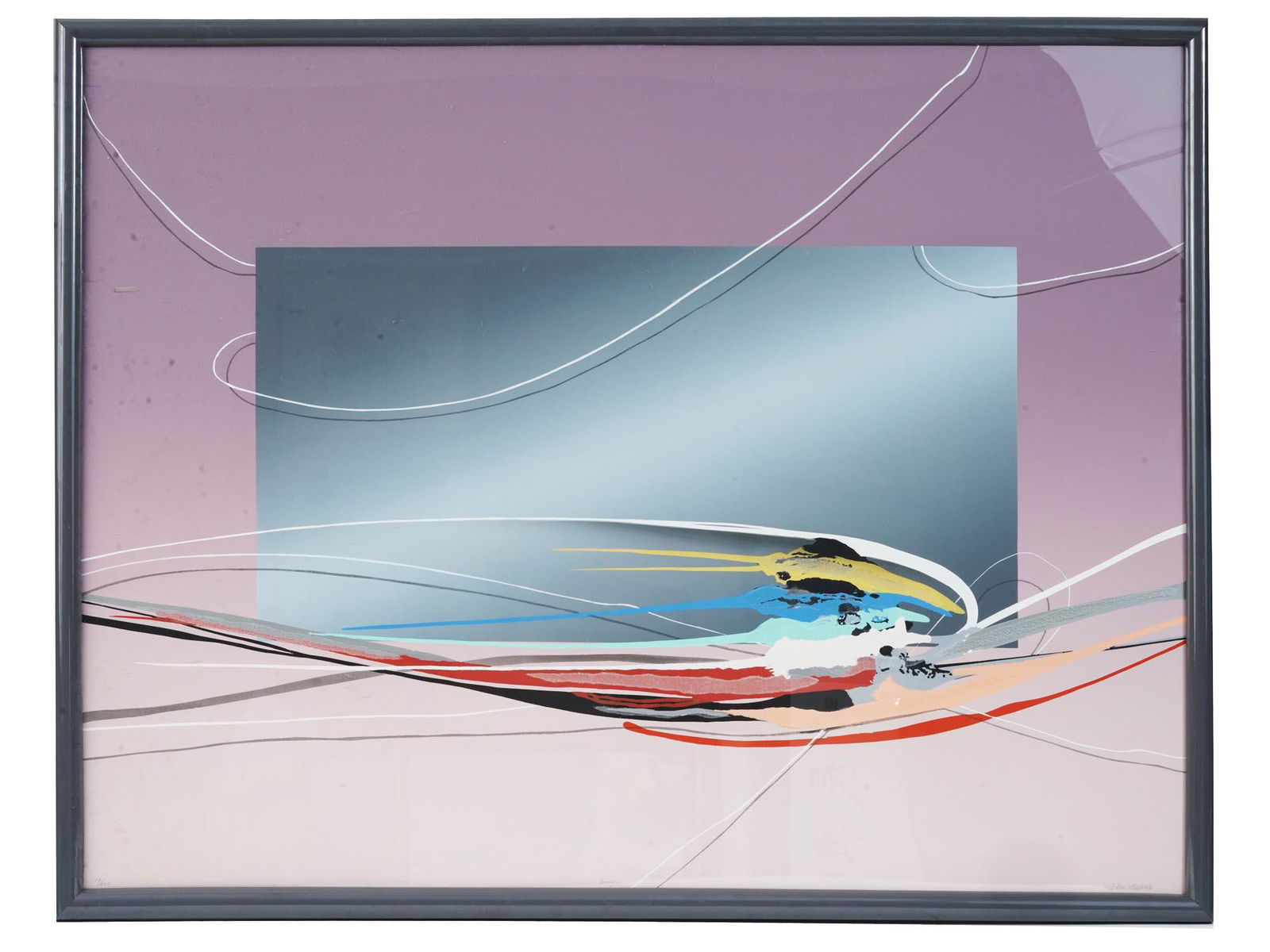 FRAMED ABSTRACT ACRYLIC PAINTING BY ELBA ALVAREZ (1 of 4)