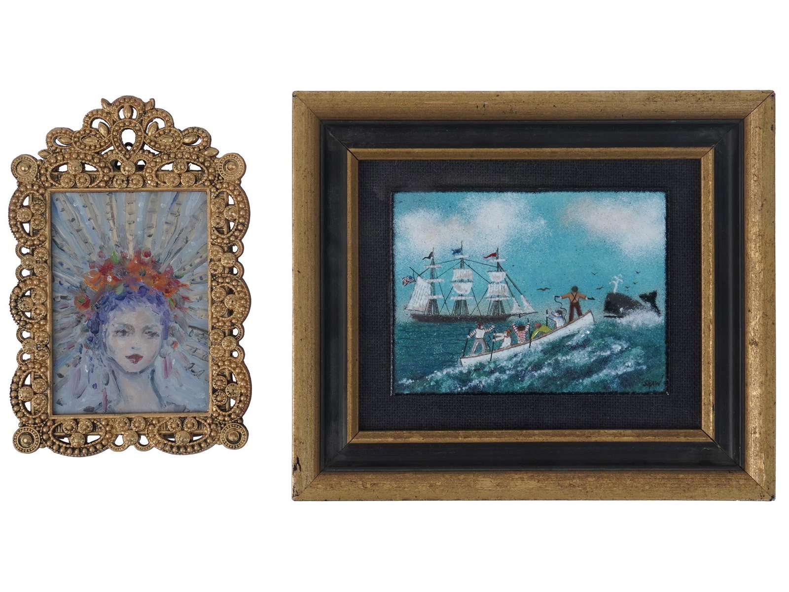 MID CENTURY PAINTING AND ENAMEL BY JOHN R. SHAW (1 of 4)