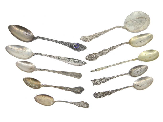 Ten American Sterling Silver Spoons Hallmark Set