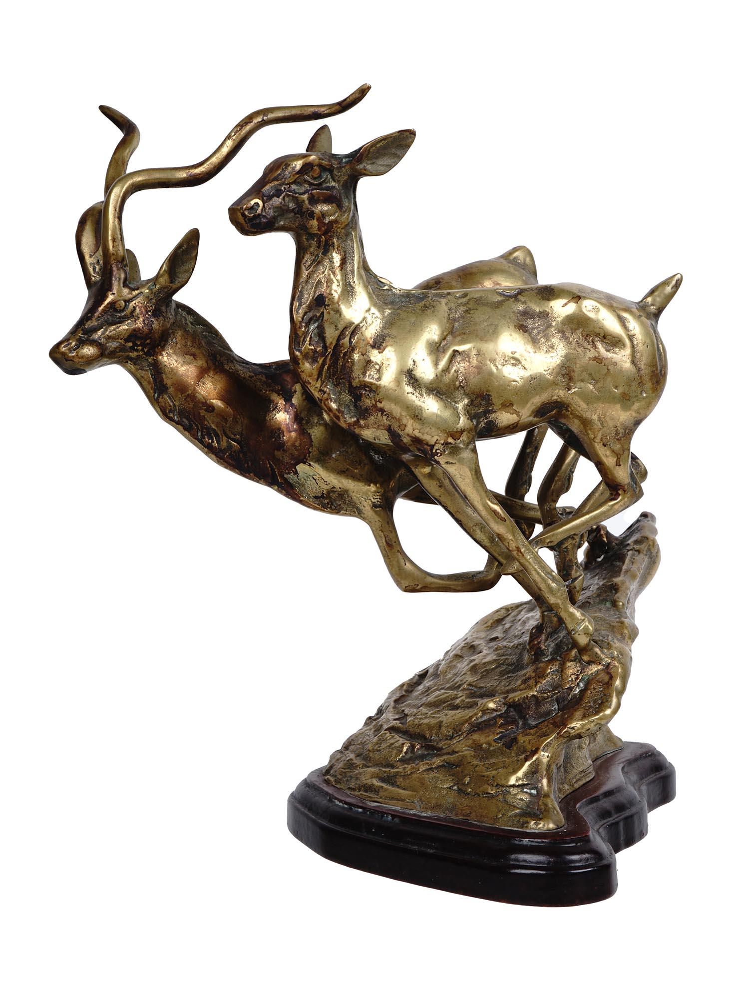 LAST WAX GILT CAST BRONZE FIGURAL GROUP OF DEER (1 of 8)