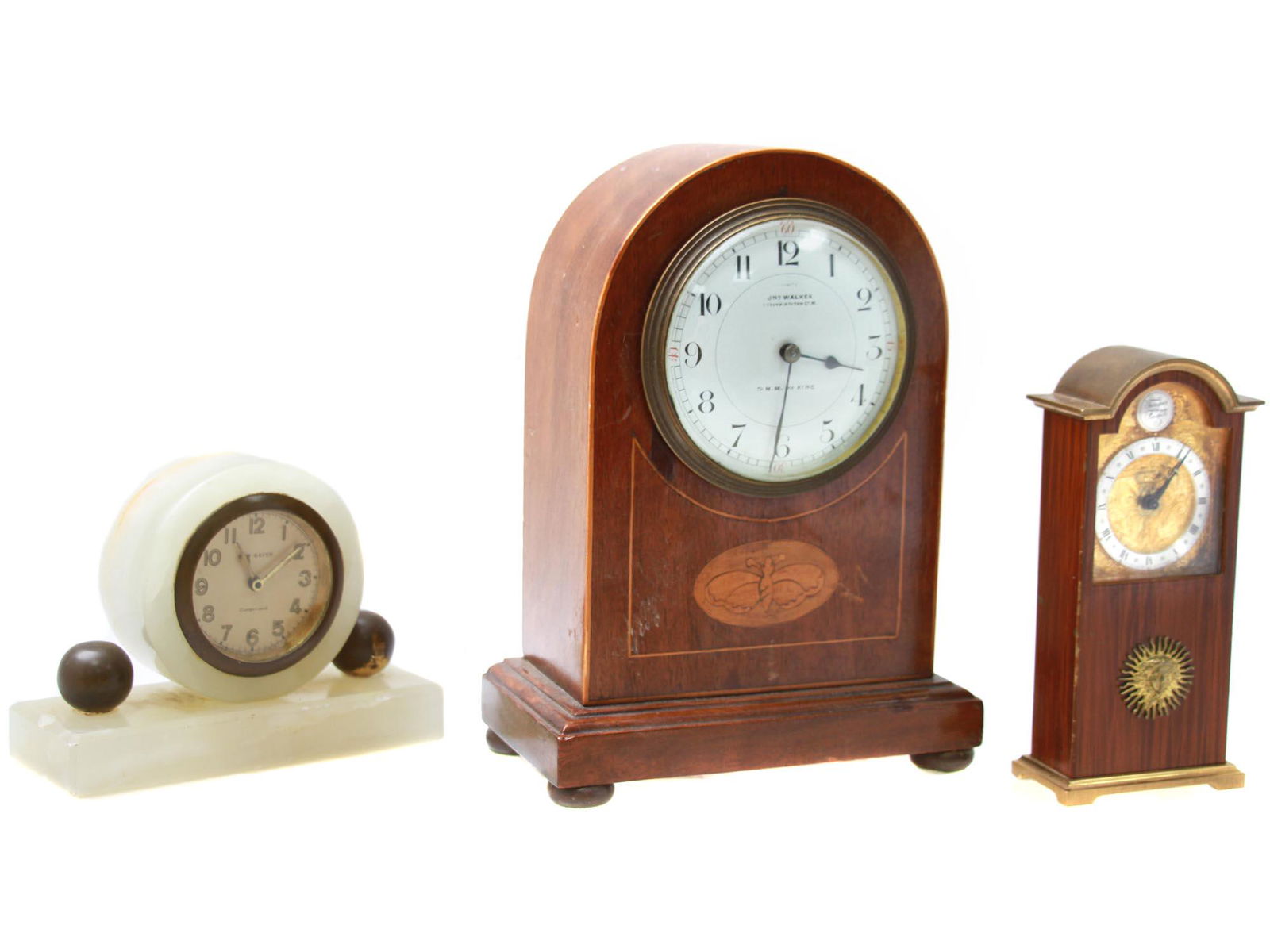 A LOT OF THREE VINTAGE MANTEL CLOCKS DESK DECOR (1 of 11)