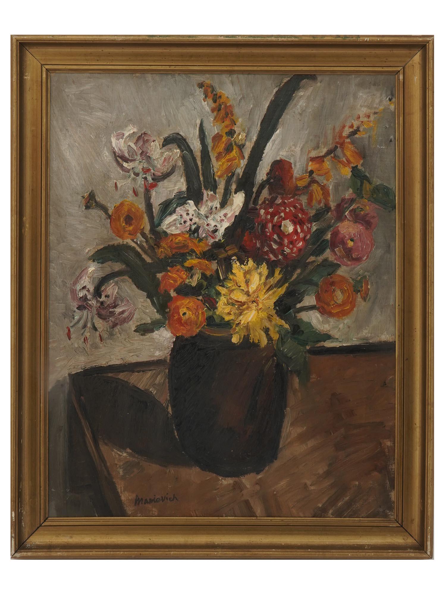 RUSSIAN FLOWERS OIL PAINTING BY ABRAHAM MANIEVICH (1 of 4)