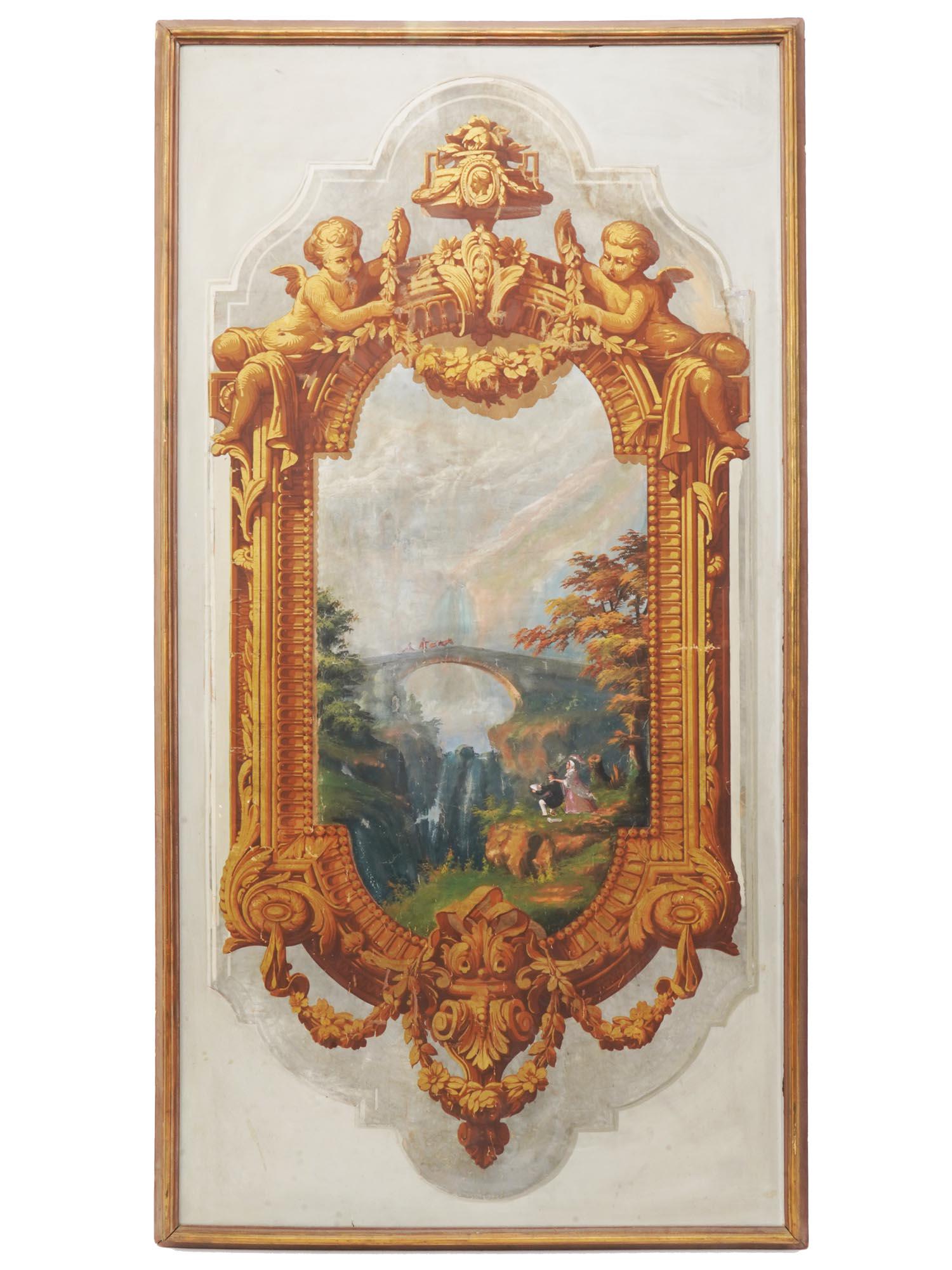 ANTIQUE FRENCH AUBUSSON GOUACHE TAPESTRY (1 of 3)