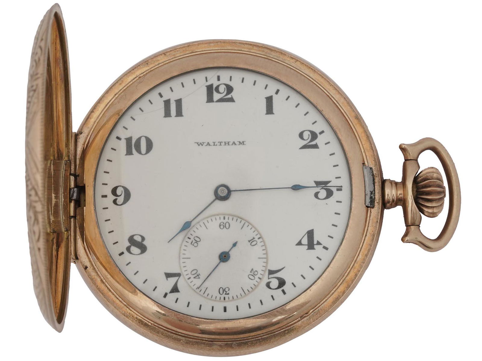 10K GOLD FILLED 17 JEWELS WALTHAM POCKET WATCH (1 of 8)