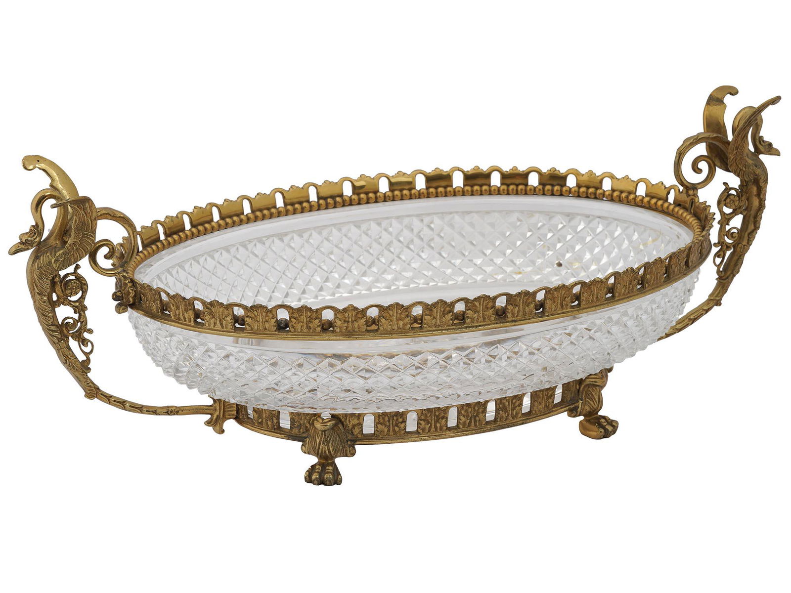 NEOCLASSICAL GILT BROZNE AND CUT GLASS FRUIT BOWL (1 of 3)