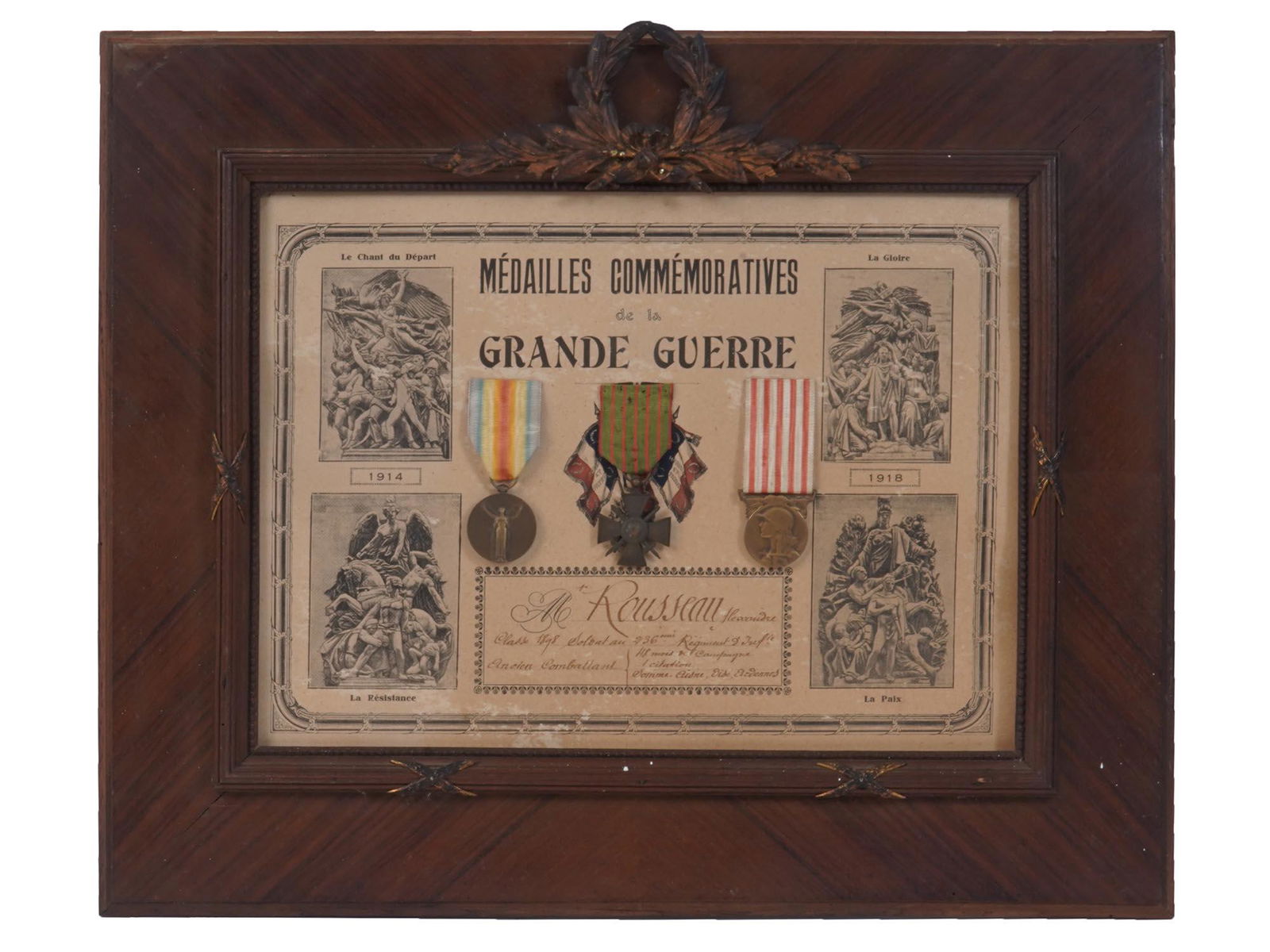 FRENCH WWI COMMEMORATIVE MEDALS WITH CERTIFICATE (1 of 5)