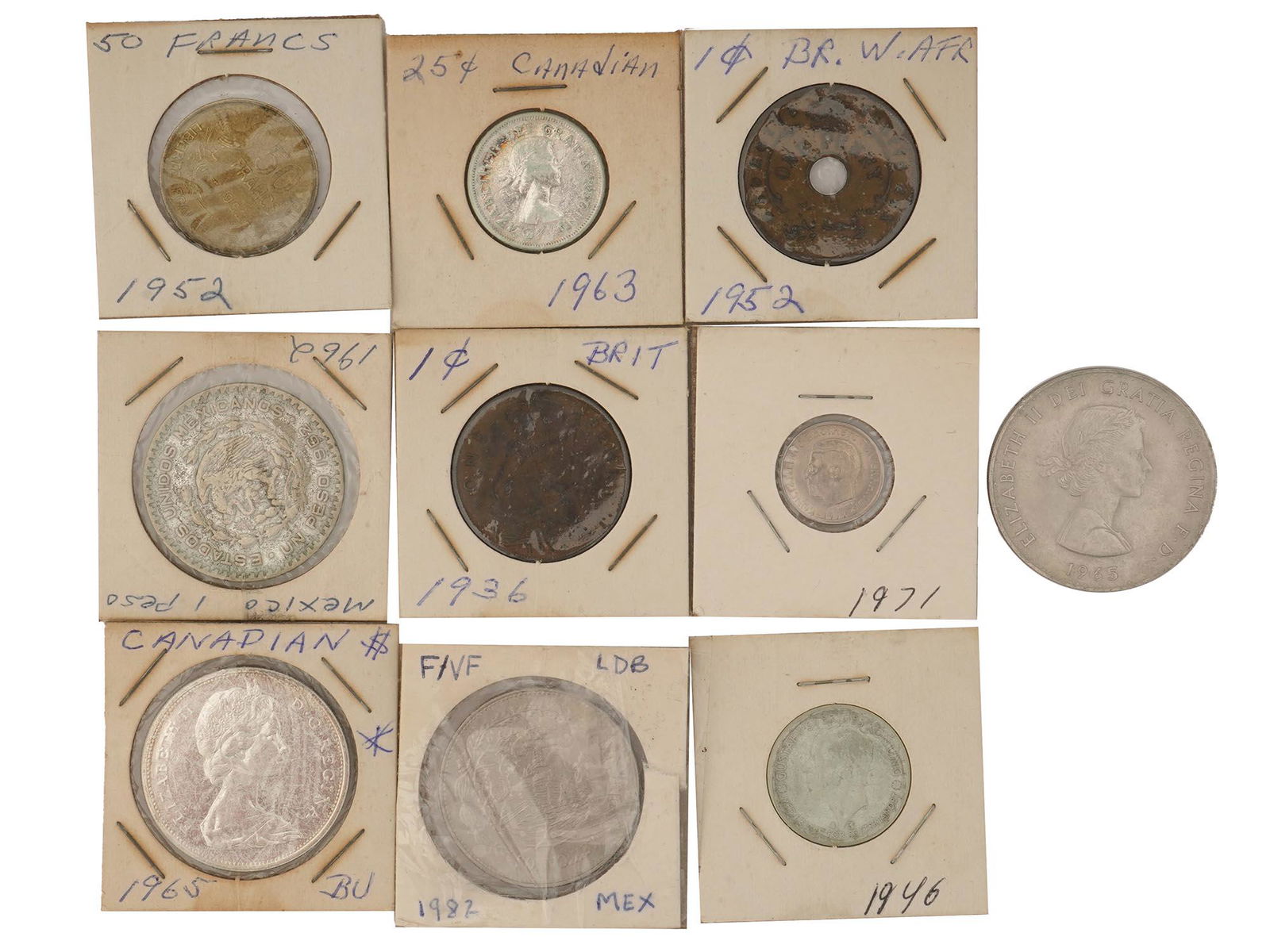 SET OF ANTIQUE AND MID CENTURY WORLD COINS (1 of 4)