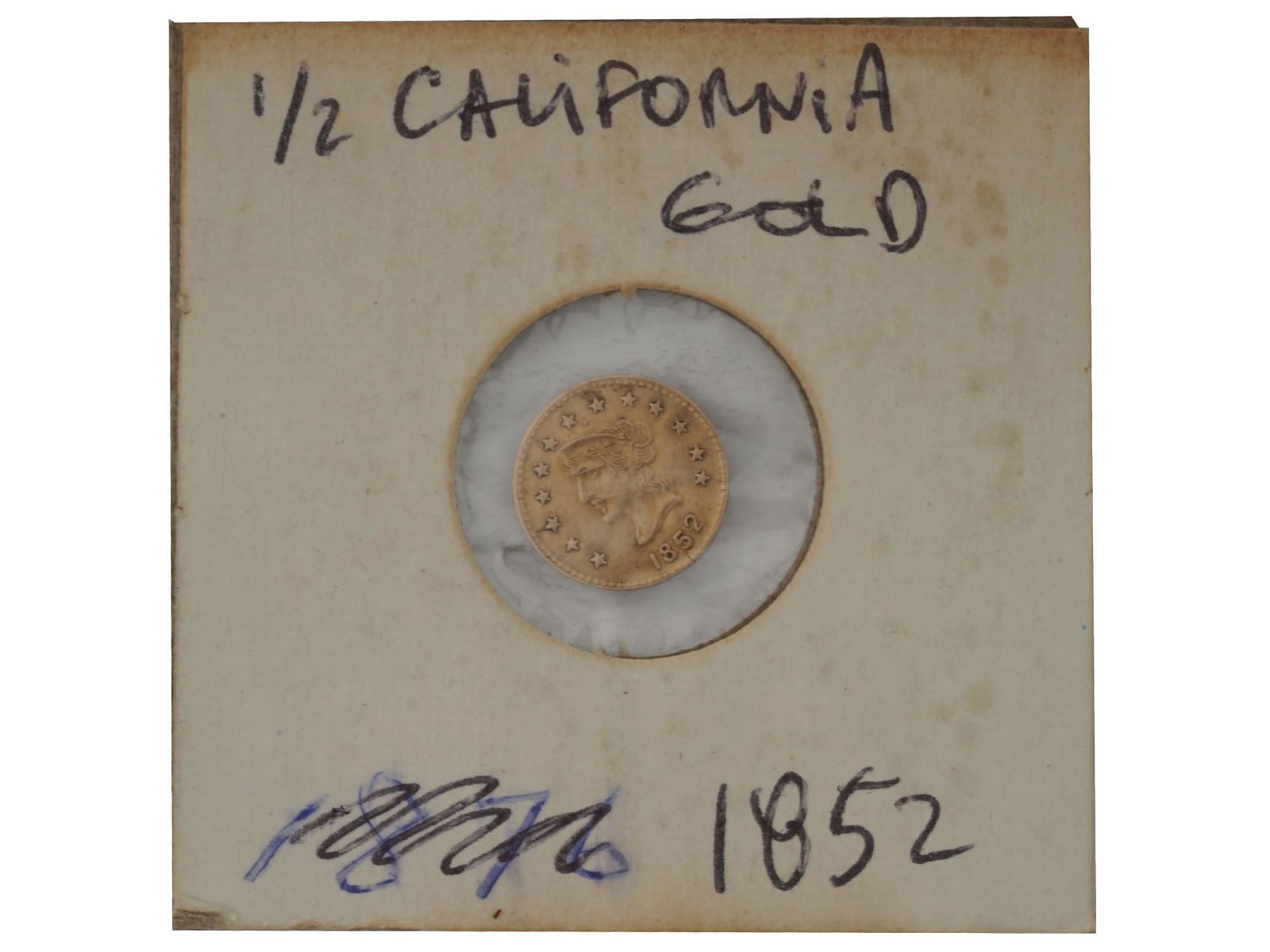 AMERICAN 1852 CALIFORNIA GOLD HALF DOLLAR TOKEN (1 of 2)