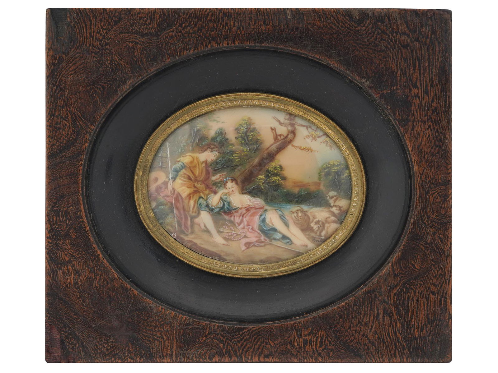 AFTER BOUCHER ROCOCO MINIATURE ENAMEL PAINTING (1 of 4)