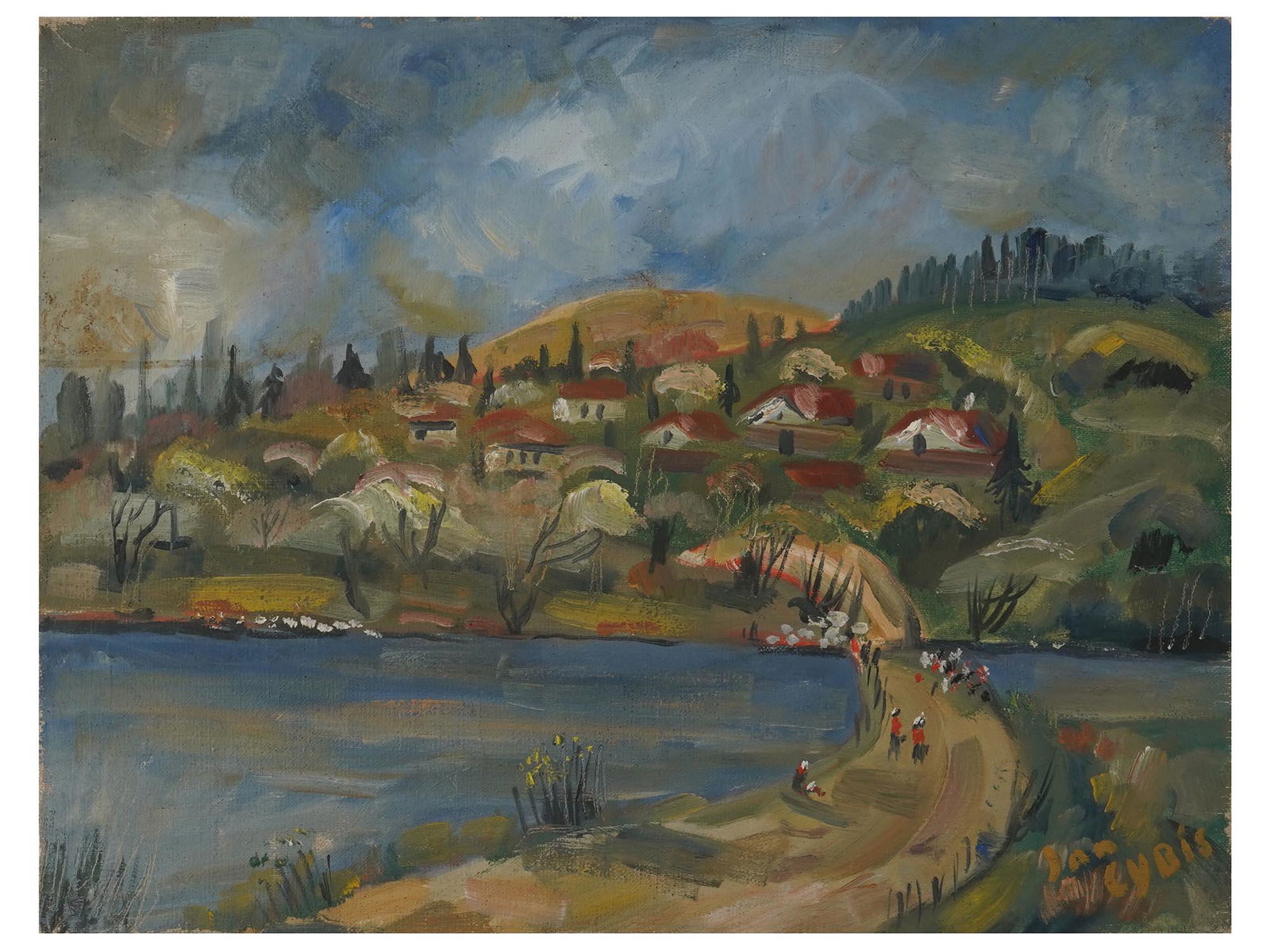 RIVER LANDSCAPE OIL PAINTING BY JAN CYBIS (1 of 4)