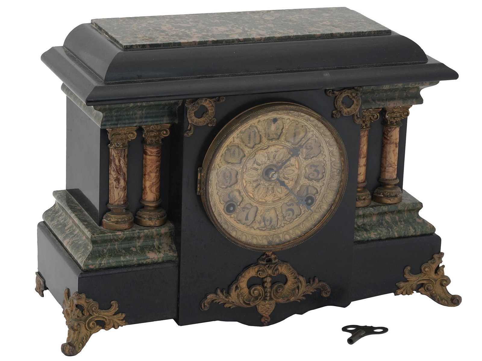 1880S SETH THOMAS CO ADAMANTINE WOOD TABLE CLOCK (1 of 6)