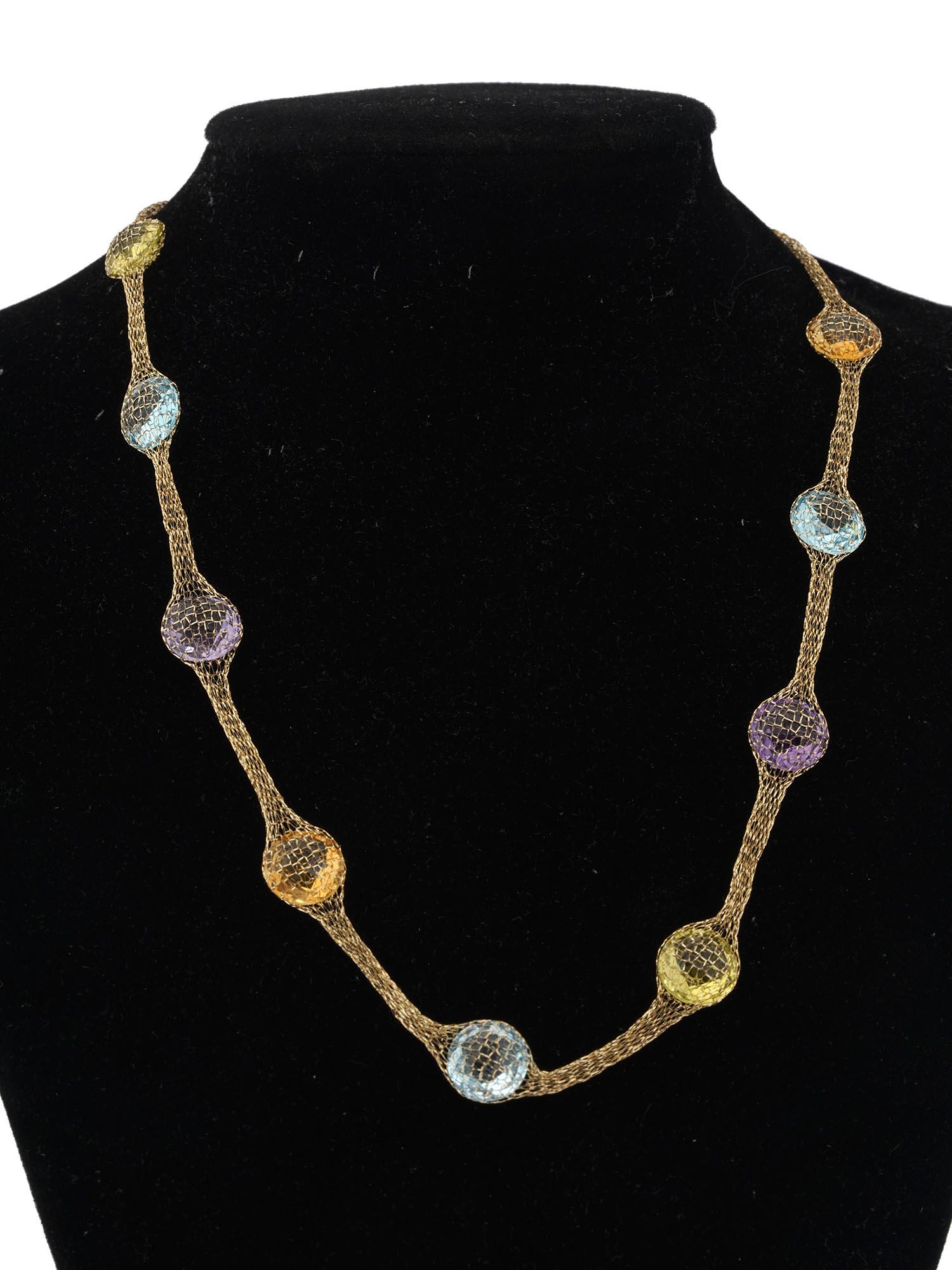 18K GOLD MESH NET CHAIN NECKLACE BY MILOR ITALY (1 of 2)