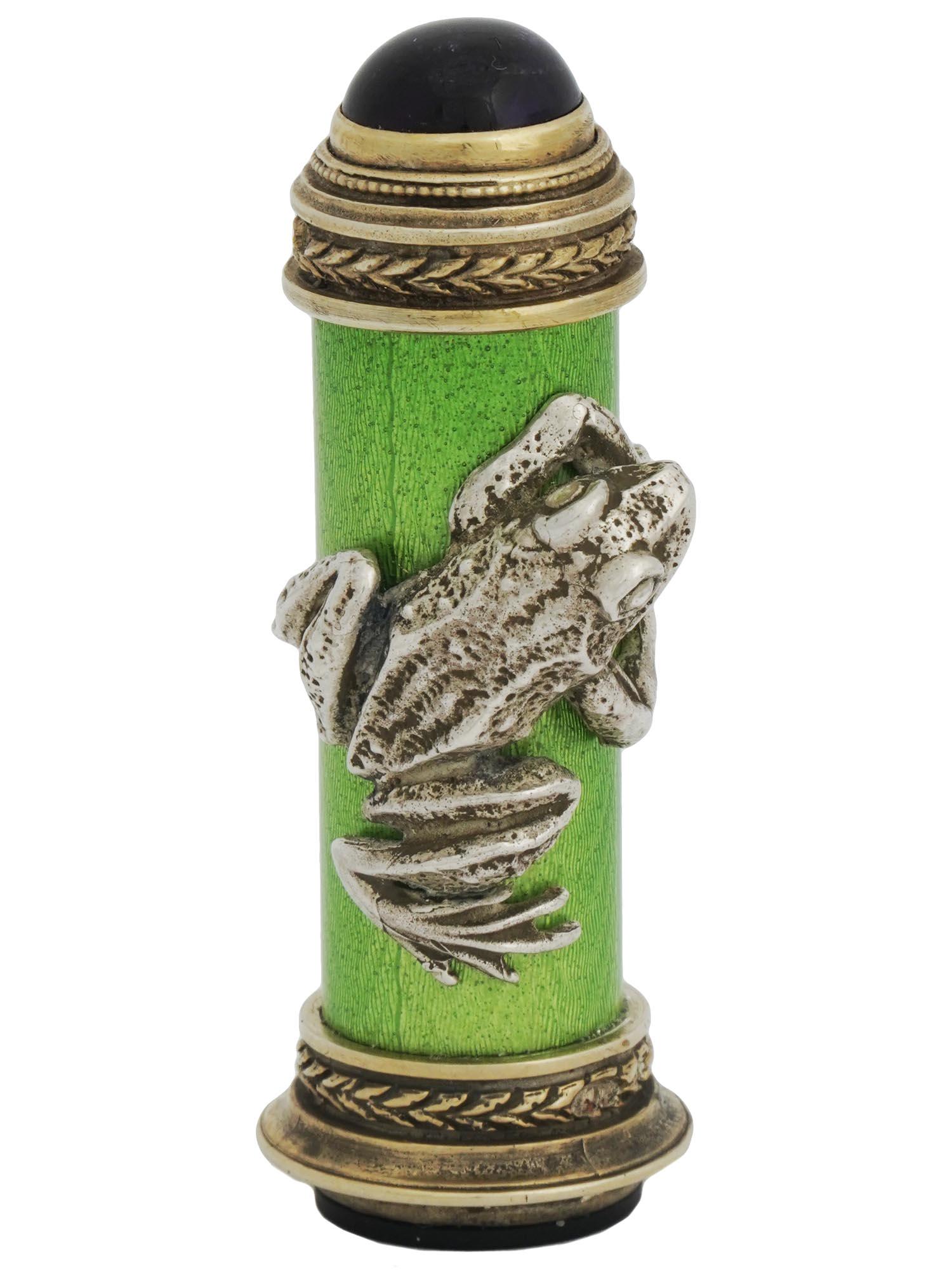 RUSSIAN GILT SILVER GUILLOCHE ENAMEL DESK SEAL (1 of 4)