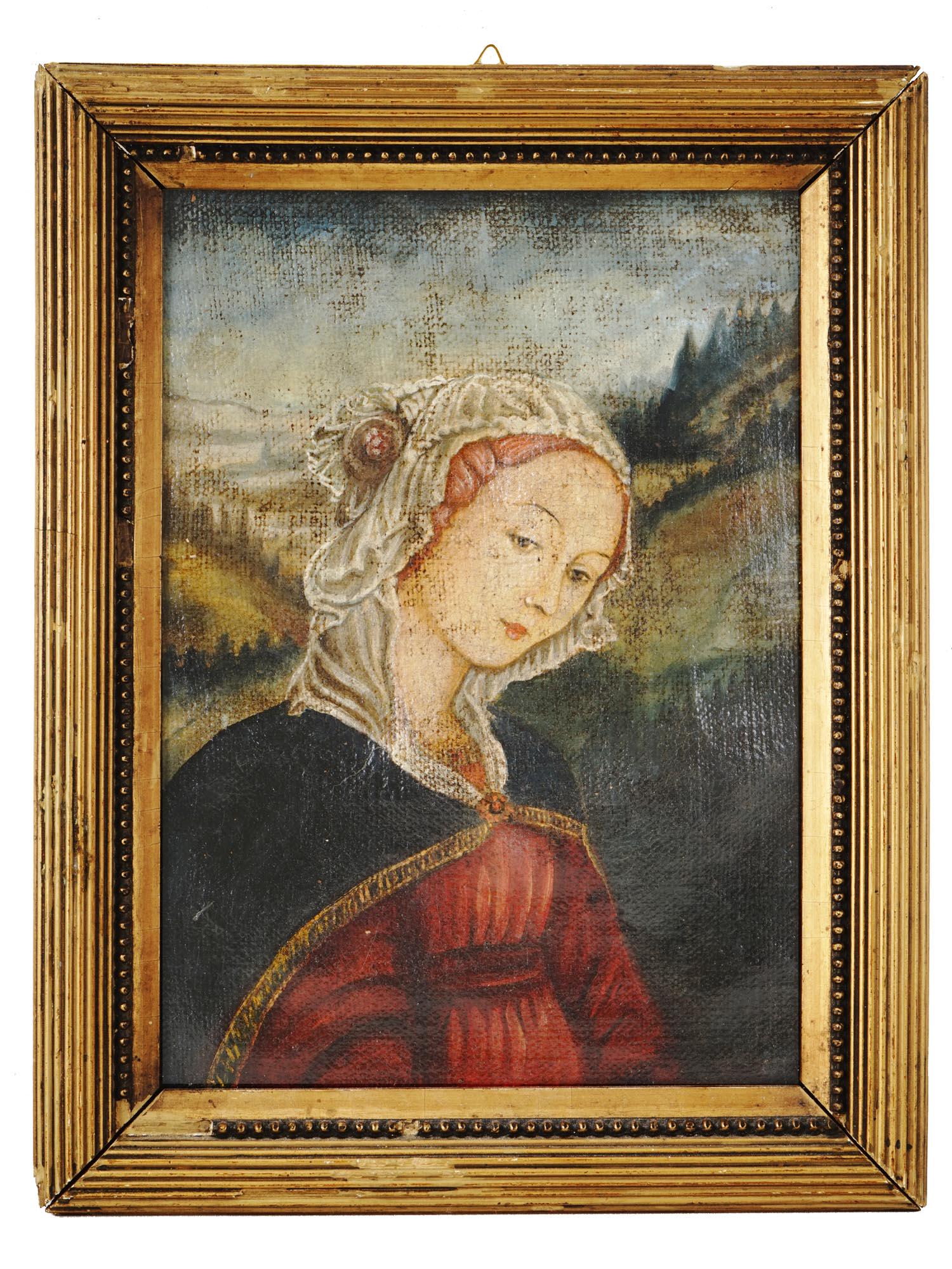 FILIPPO LIPPI SCHOOL MANNER PORTRAIT OIL PAINTING (1 of 4)
