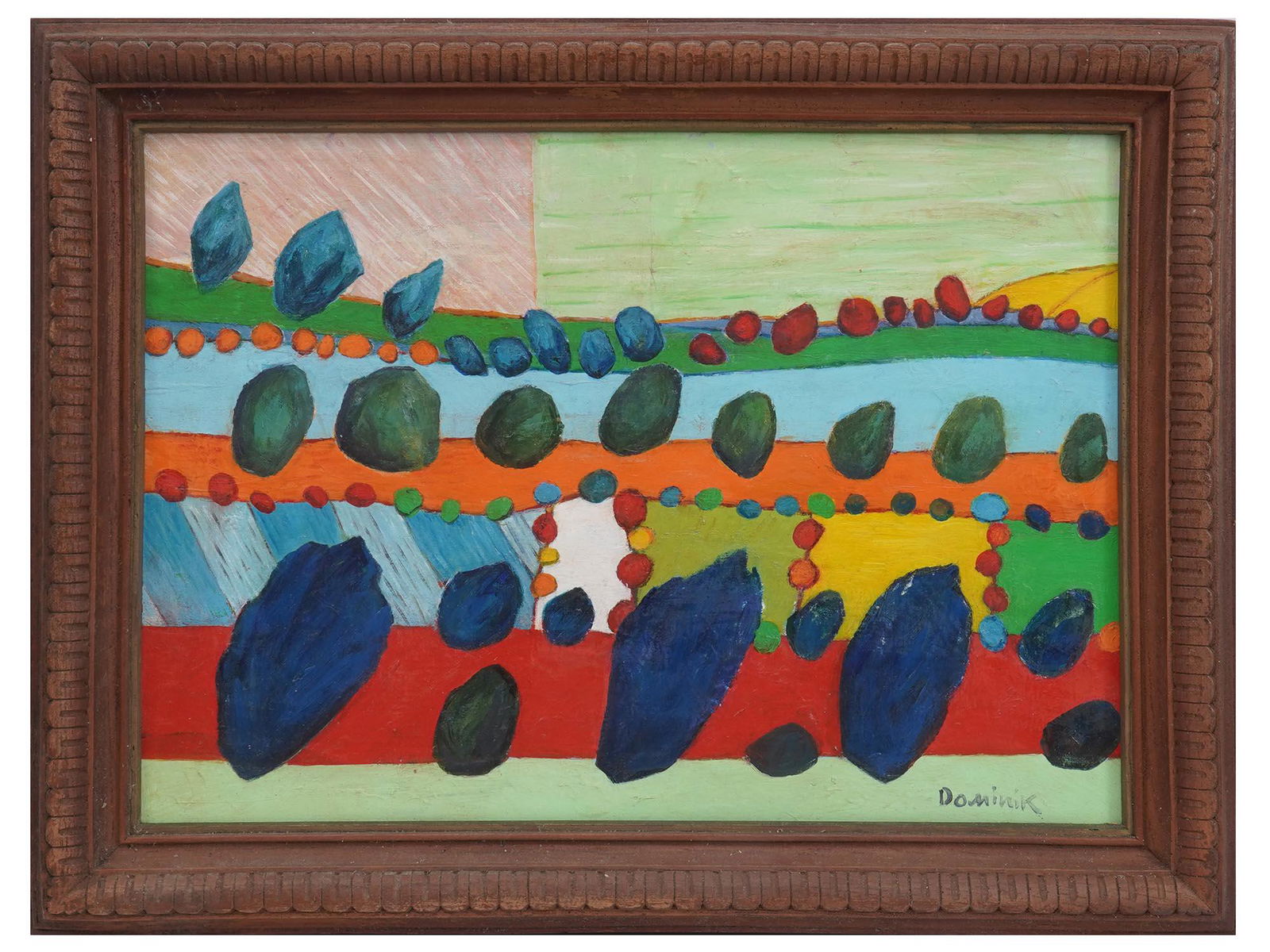 POLISH ABSTRACT OIL PAINTING BY TADEUSZ DOMINIK (1 of 5)