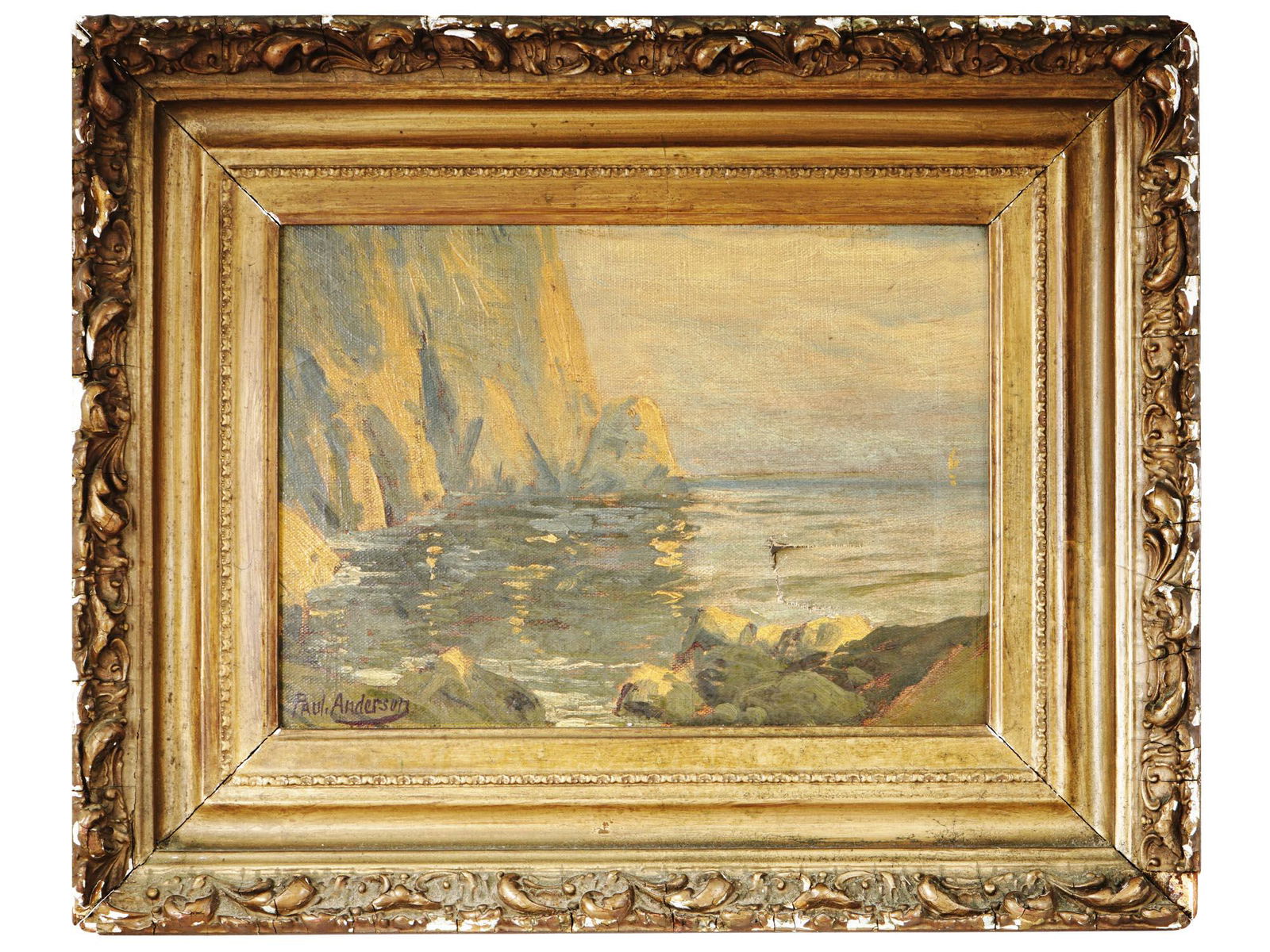 AMERICAN SEA SCAPE OIL PAINTING BY PAUL ANDERSON (1 of 6)