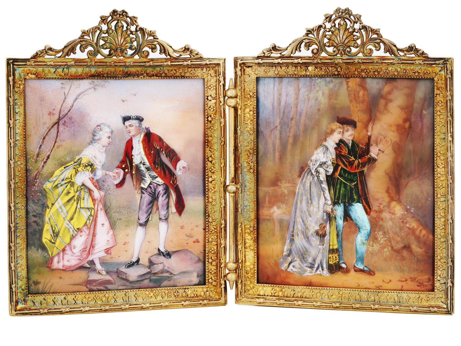 ANTIQUE FRENCH LIMOGES ENAMELED FRAMED PLAQUES (1 of 3)