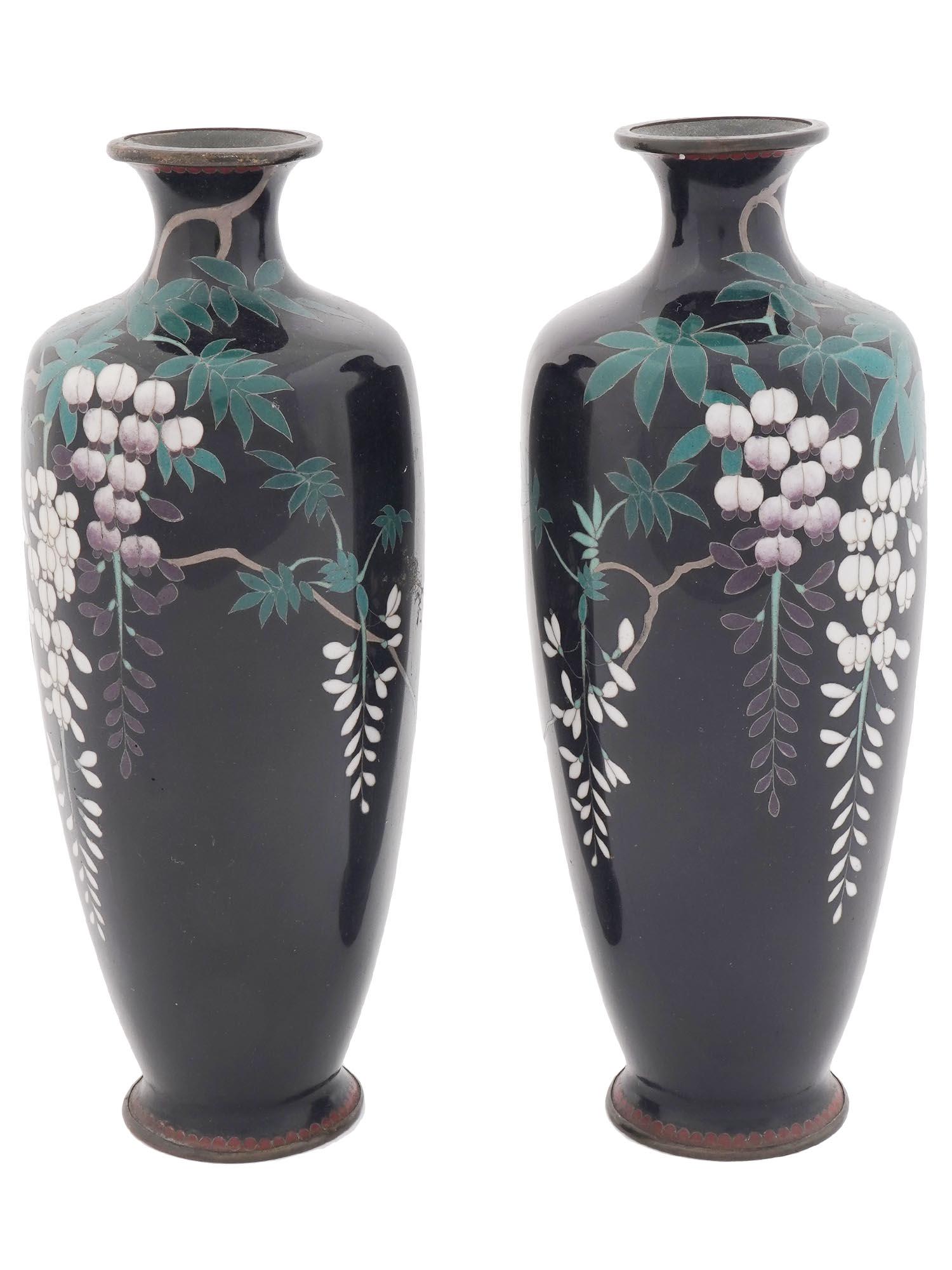 ANTIQUE JAPANESE MEIJI CLOISONNE ENAMEL VASES (1 of 4)