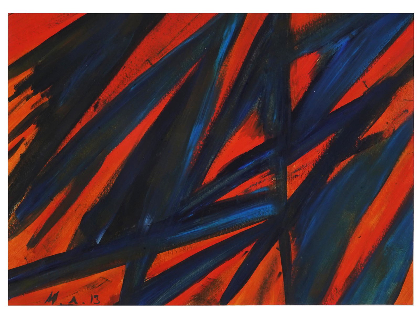 ABSTRACT MIXED MEDIA PAINTING BY MIKHAIL LARIONOV (1 of 5)