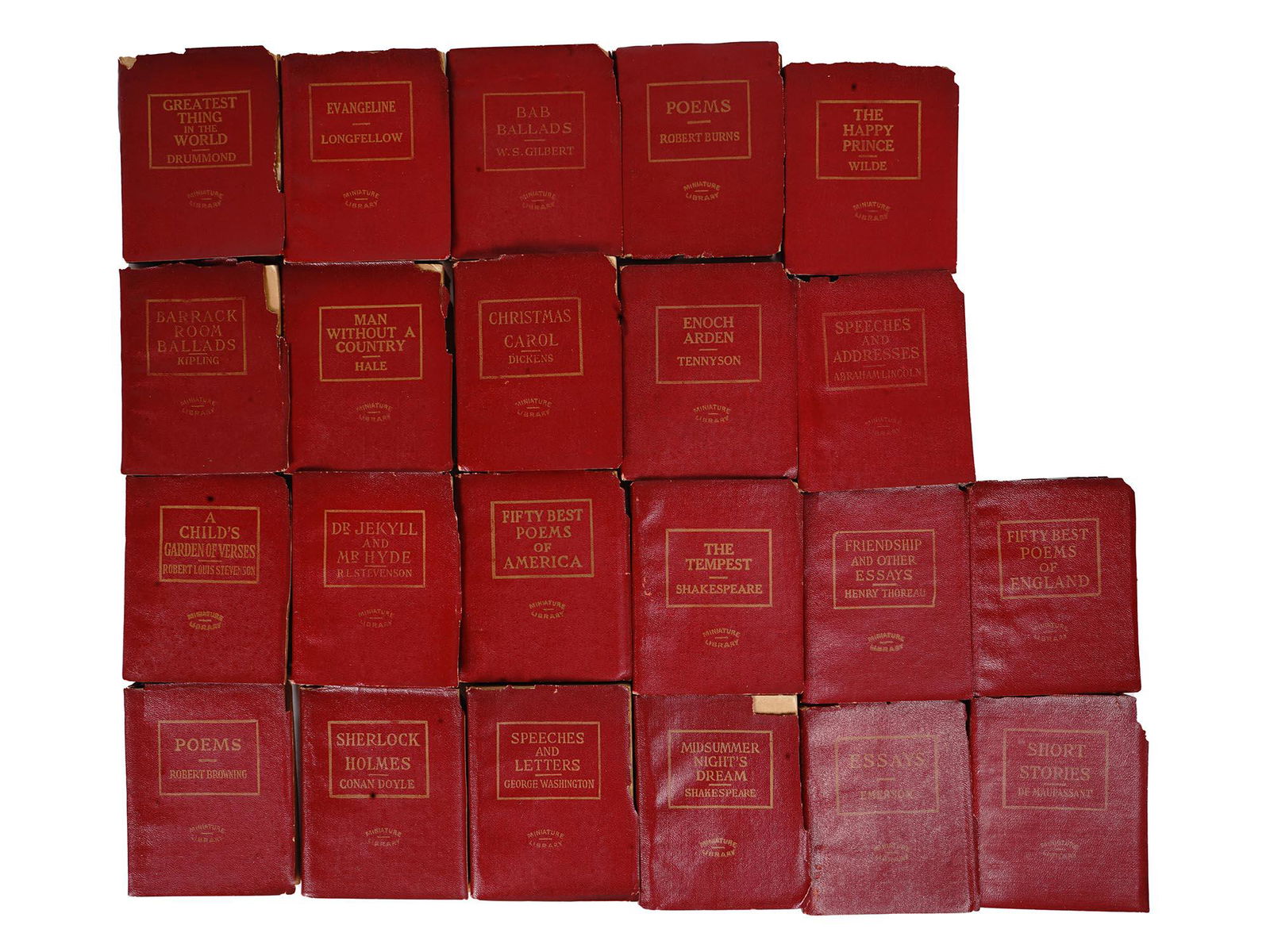 ANTIQUE MINIATURE LIBRARY OF WORLD CLASSICS BOOKS (1 of 8)