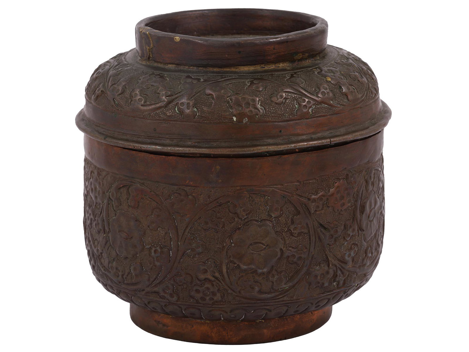 ANTIQUE NORTH INDIAN HAND CHASED SPICE BOX C 1900 (1 of 5)