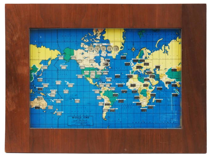 Mid Cent Howard Miller Electric World Time Clock