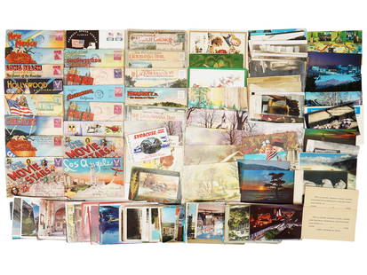 ANTIQUE AND VINTAGE POSTCARDS TRAVEL LANDSCAPES: A large lot of antique and vintage postcards and photographs. Thematic range: travel souvenirs, landscapes, sightseeing, architecture, Christmas and New Year, portraits, cartoons. Collectible Postcard