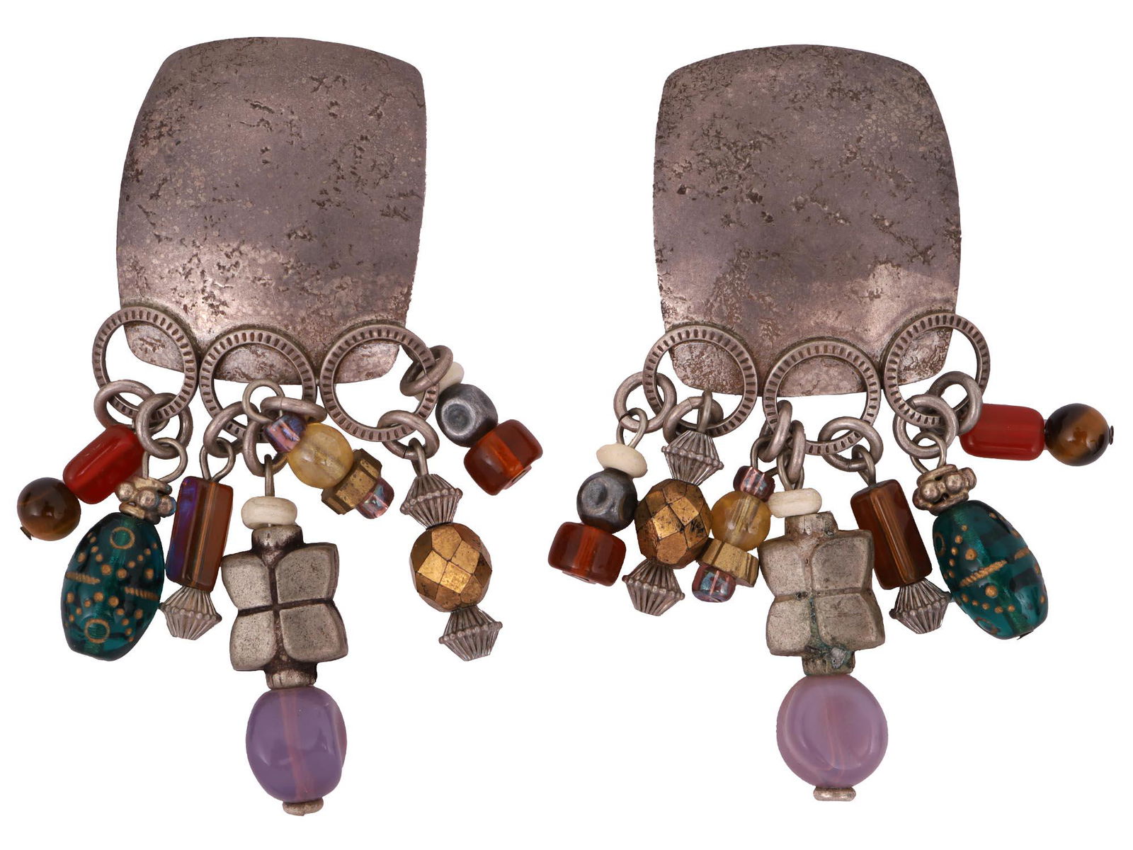 1980S STERLING SILVER CLIP ON EARRINGS W DANGLES (1 of 2)