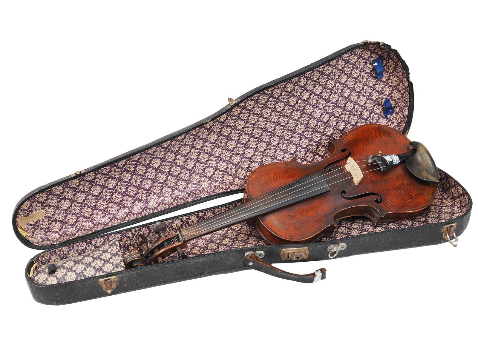 ANTIQUE ITALIAN ROSSINI WOOD VIOLIN WITH A CASE (1 of 6)