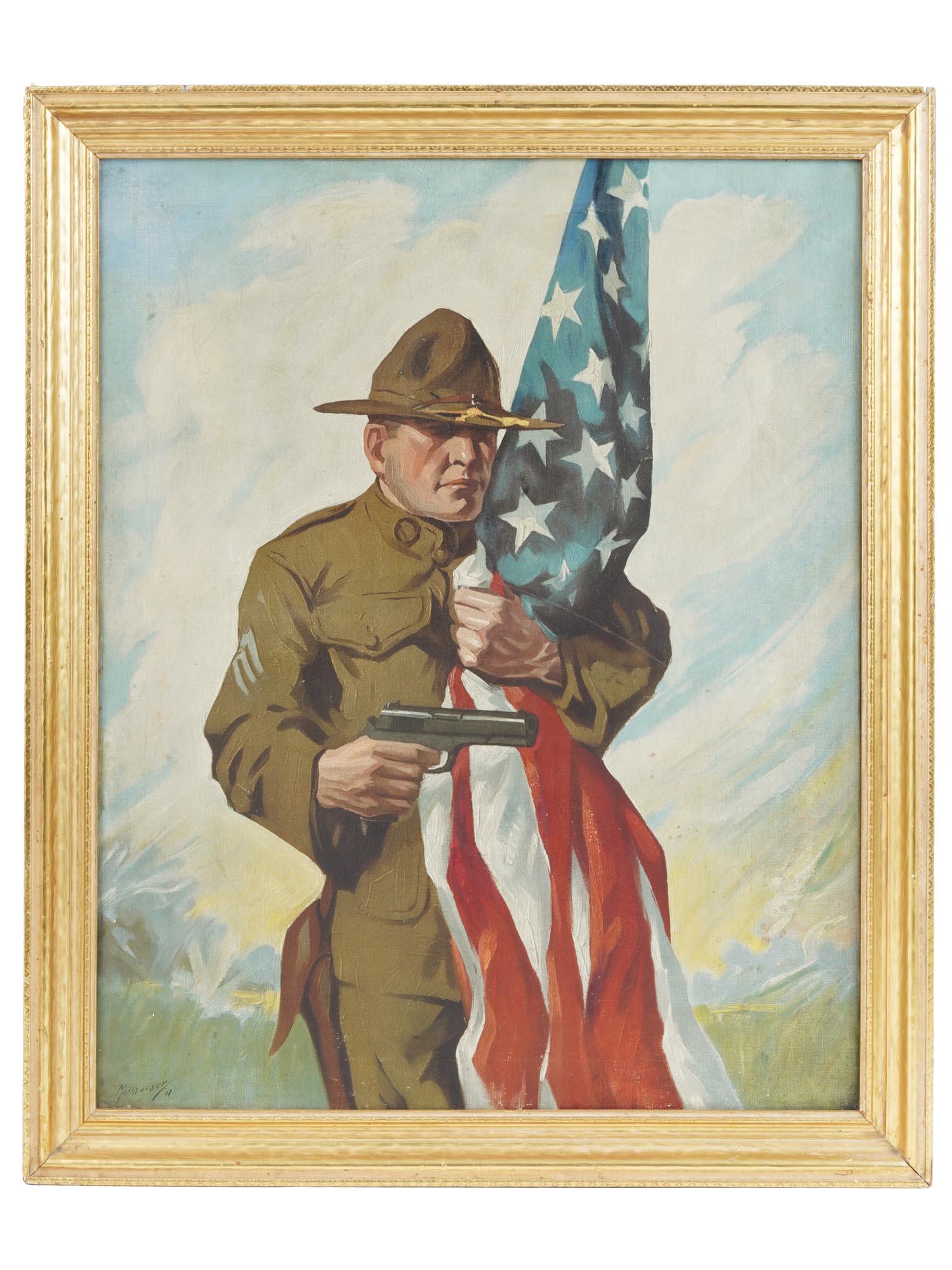 AMERICAN PATRIOTIC PAINTING ATTR TO H L MILLHOUSER (1 of 4)