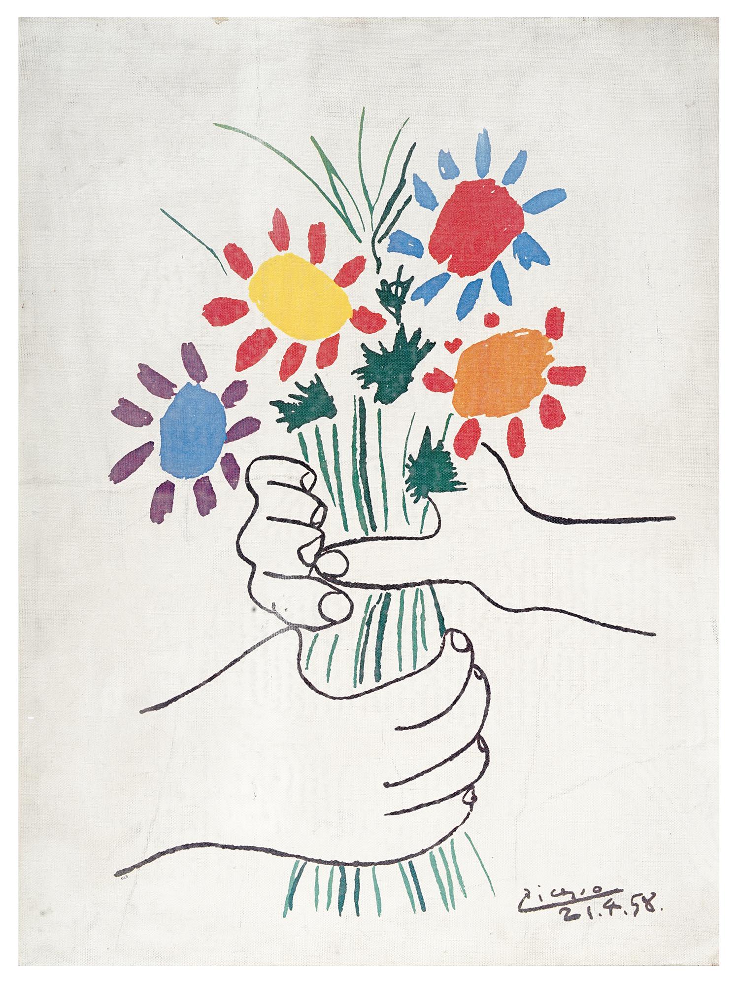 SPANISH FLOWERS PRINT ON CANVAS BY PABLO PICASSO (1 of 5)