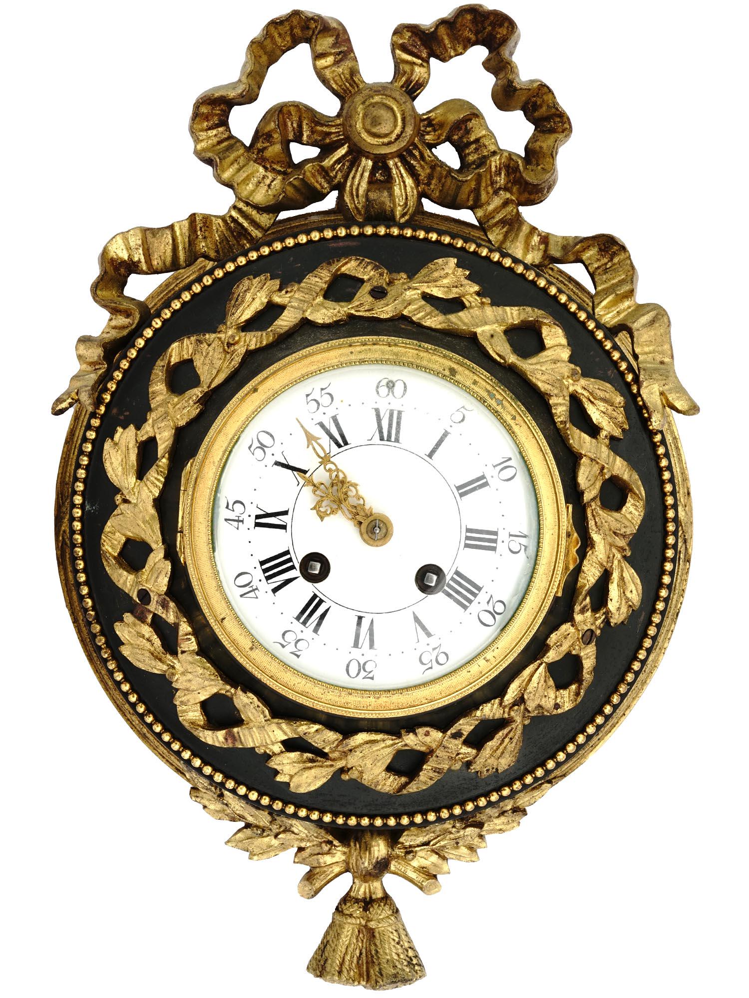 LATE 19TH CENTURY FRENCH GILT BRONZE WALL CLOCK (1 of 6)