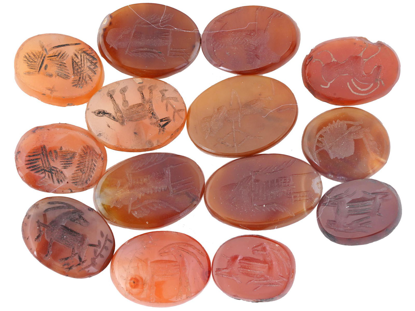 ANTIQUE TRIBAL CARNELIAN STONE INTAGLIO SEALS (1 of 5)