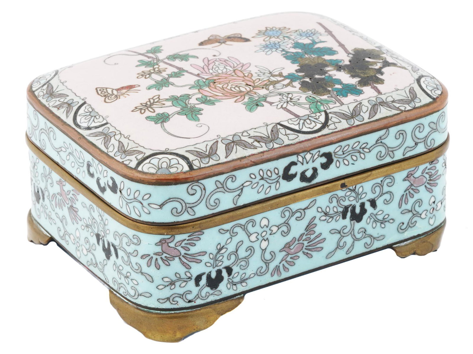 ANTIQUE JAPANESE CLOISONNE ENAMEL TRINKET BOX (1 of 4)