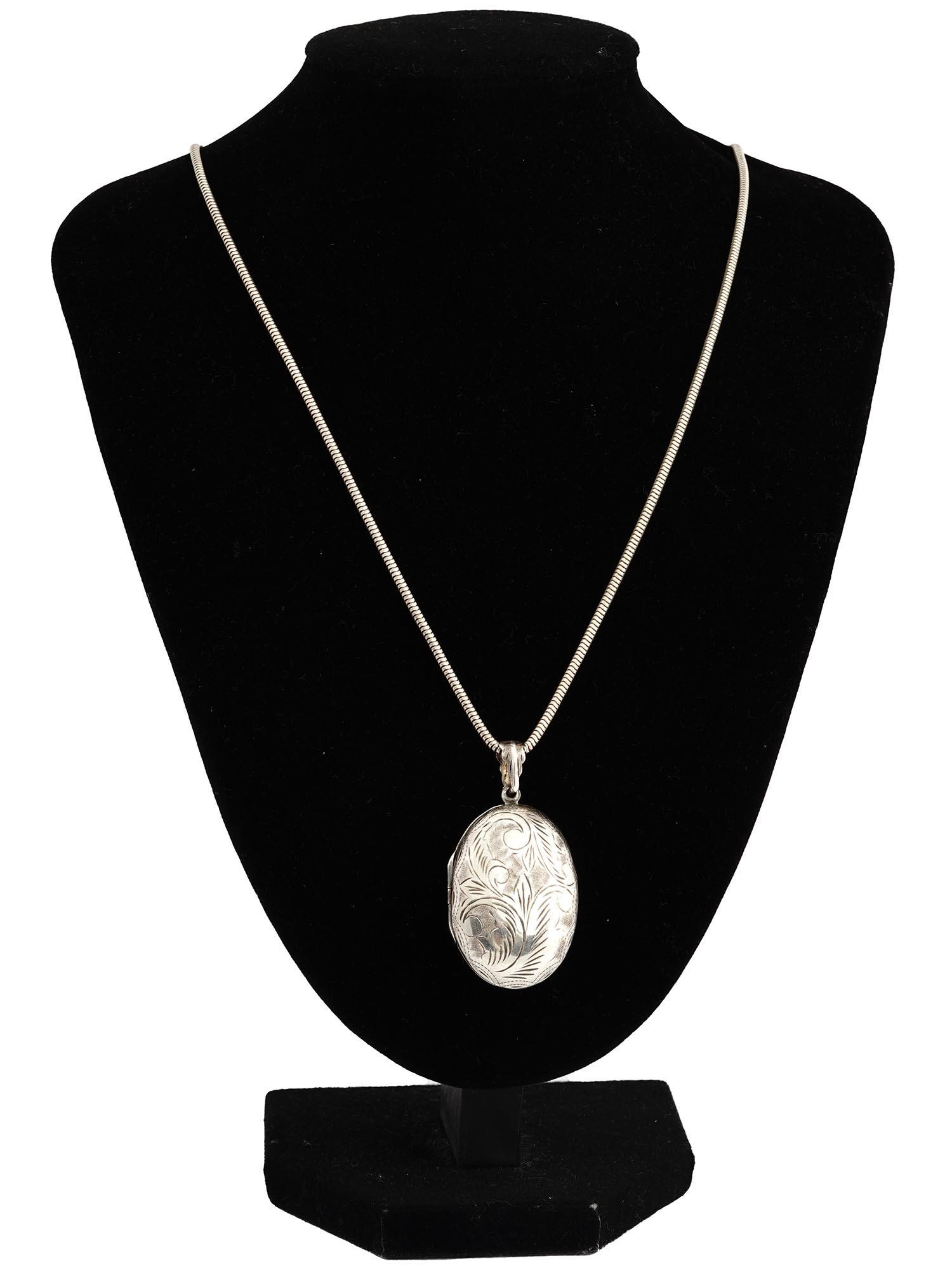 VINTAGE AMERICAN STERLING SILVER (833) LOCKET NECKLACE (1 of 6)