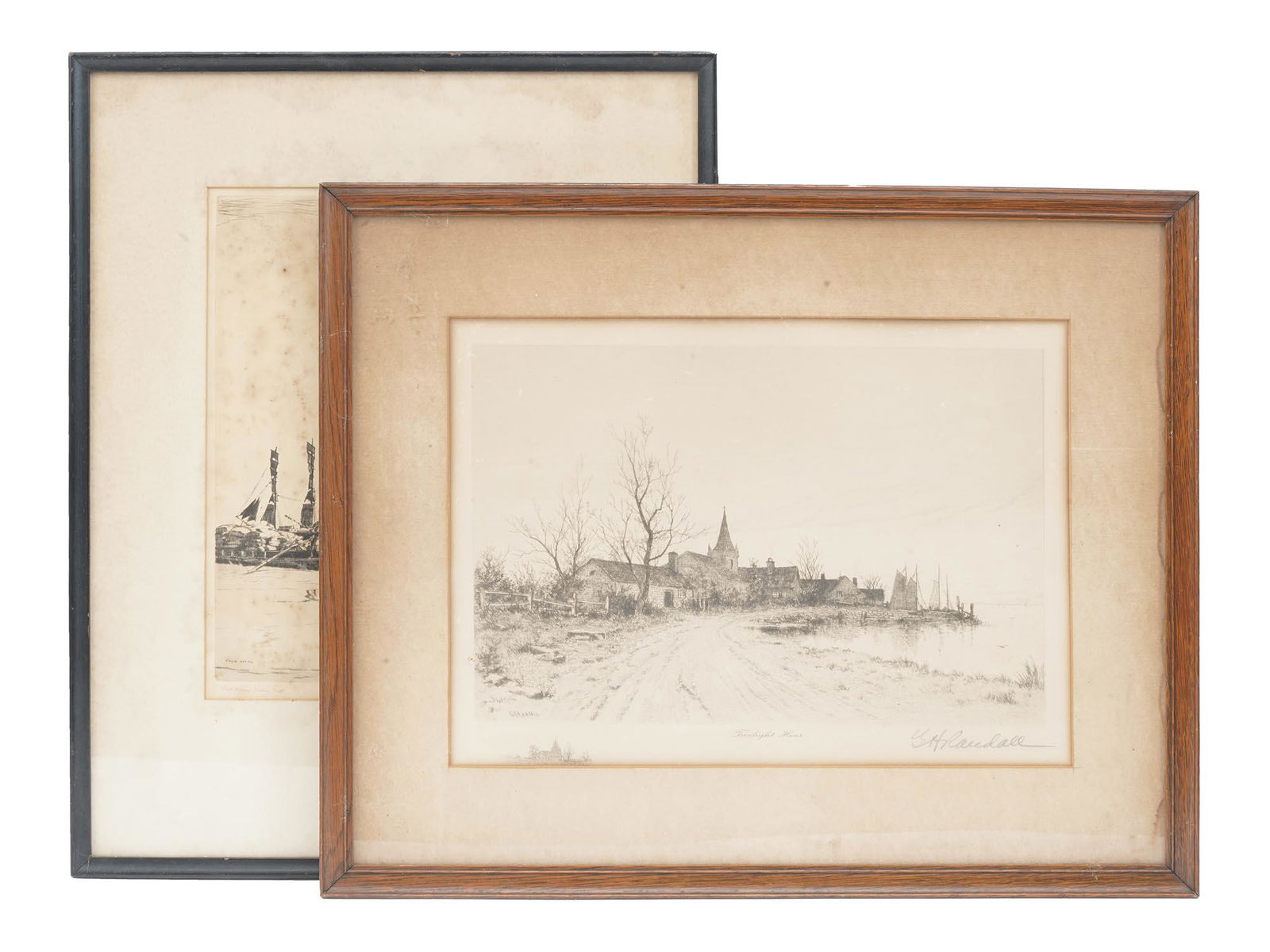 PAIR OF SEA CITY SCAPES ETCHINGS SIGNED BY ARTIST (1 of 12)