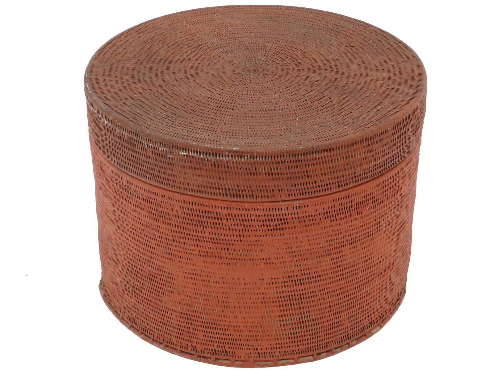 ANTIQUE CHINESE SPICE RATTAN BOX WITH DIVIDERS (1 of 4)