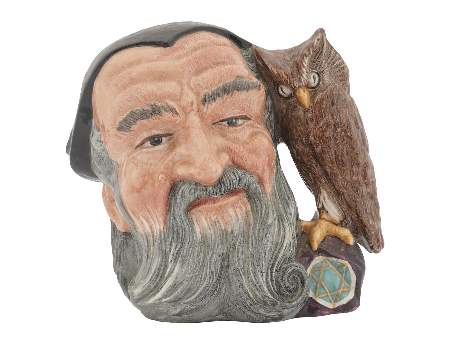 ROYAL DALTON MERLIN WITH OWL PORCELAIN TOBY MUG (1 of 9)